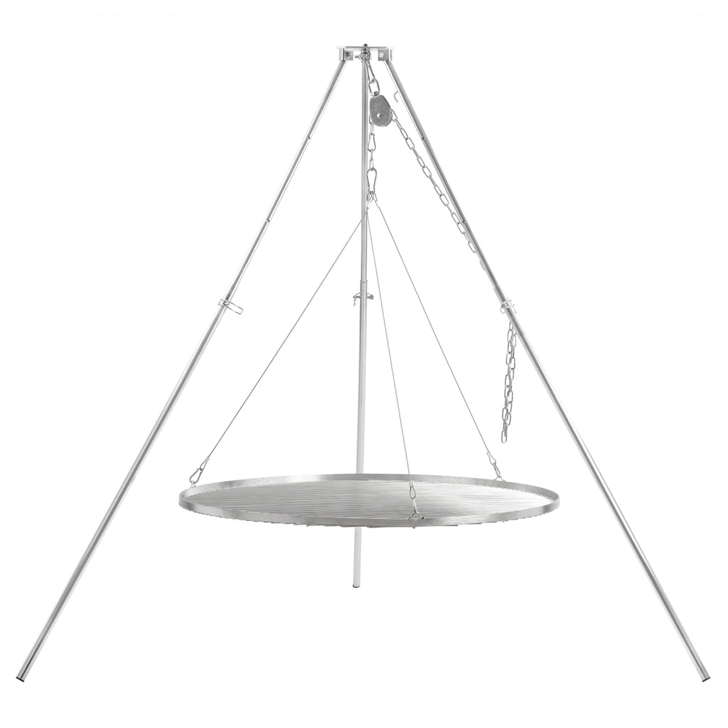 Dreibein Grill, 119 - 184 cm, Edelstahl, inkl. Grillrost