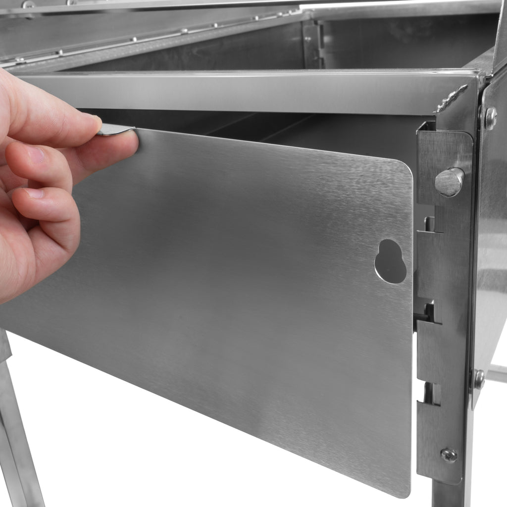 Barbecue au charbon de bois avec rôtissoire, 11 brochettes, acier inoxydable, moteur inclus.