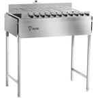 Barbecue au charbon de bois avec rôtissoire, 11 brochettes, acier inoxydable, moteur inclus.