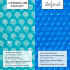 Couverture solaire pour piscine, ronde, bleue, 400 µ