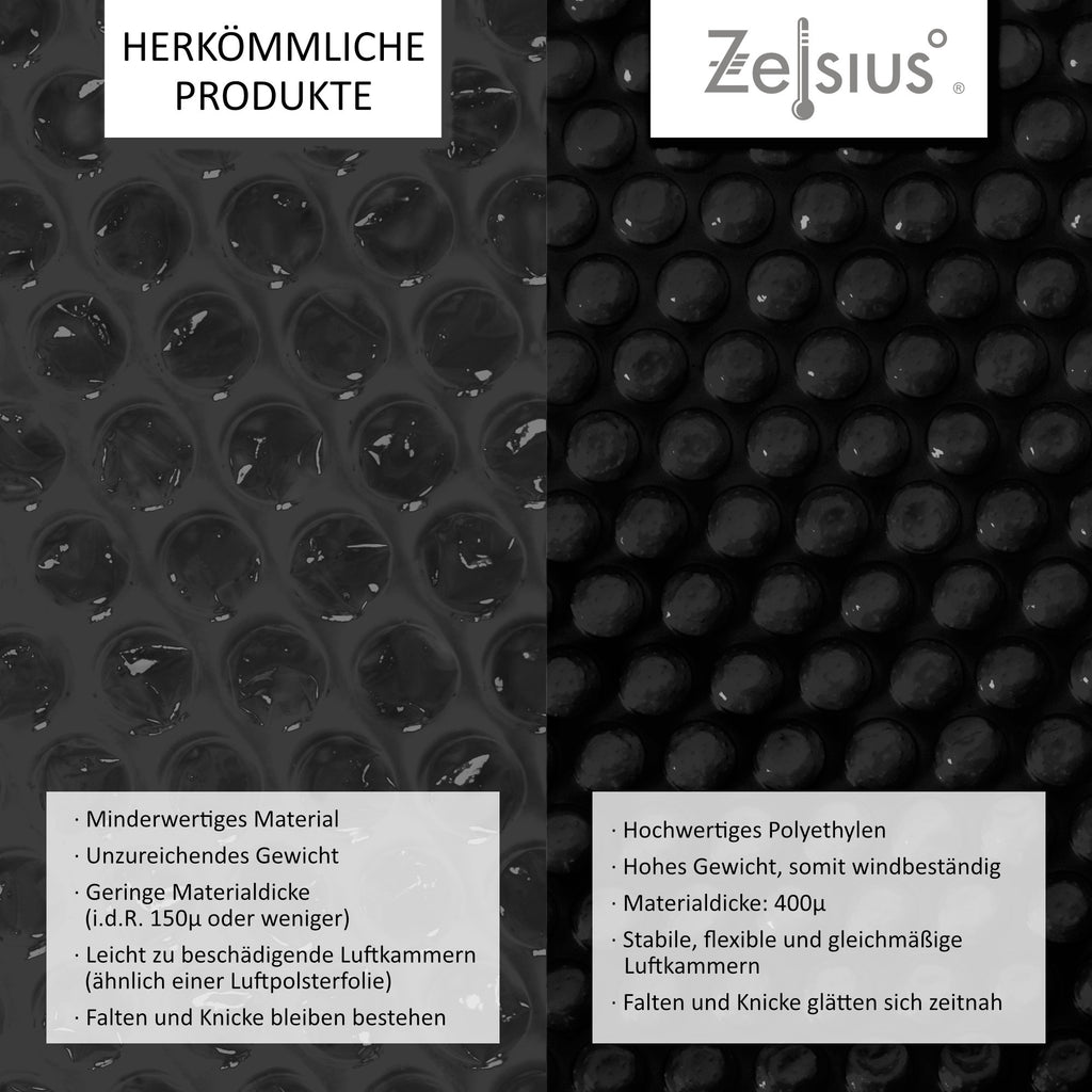 Couverture solaire pour piscine, rectangulaire, 8 x 5 m, 400 µ