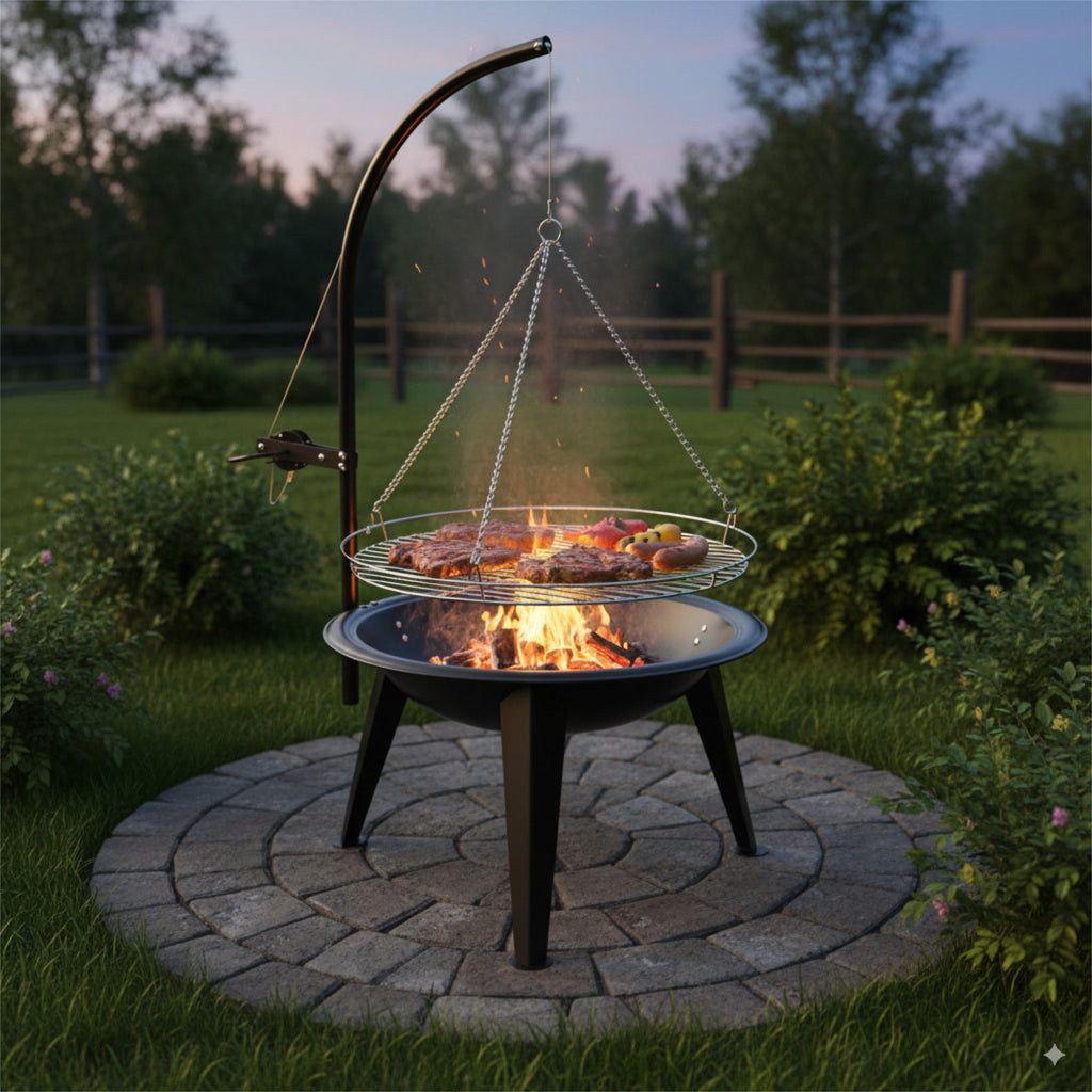 Gril pivotant, avec grille de Ø 55 cm