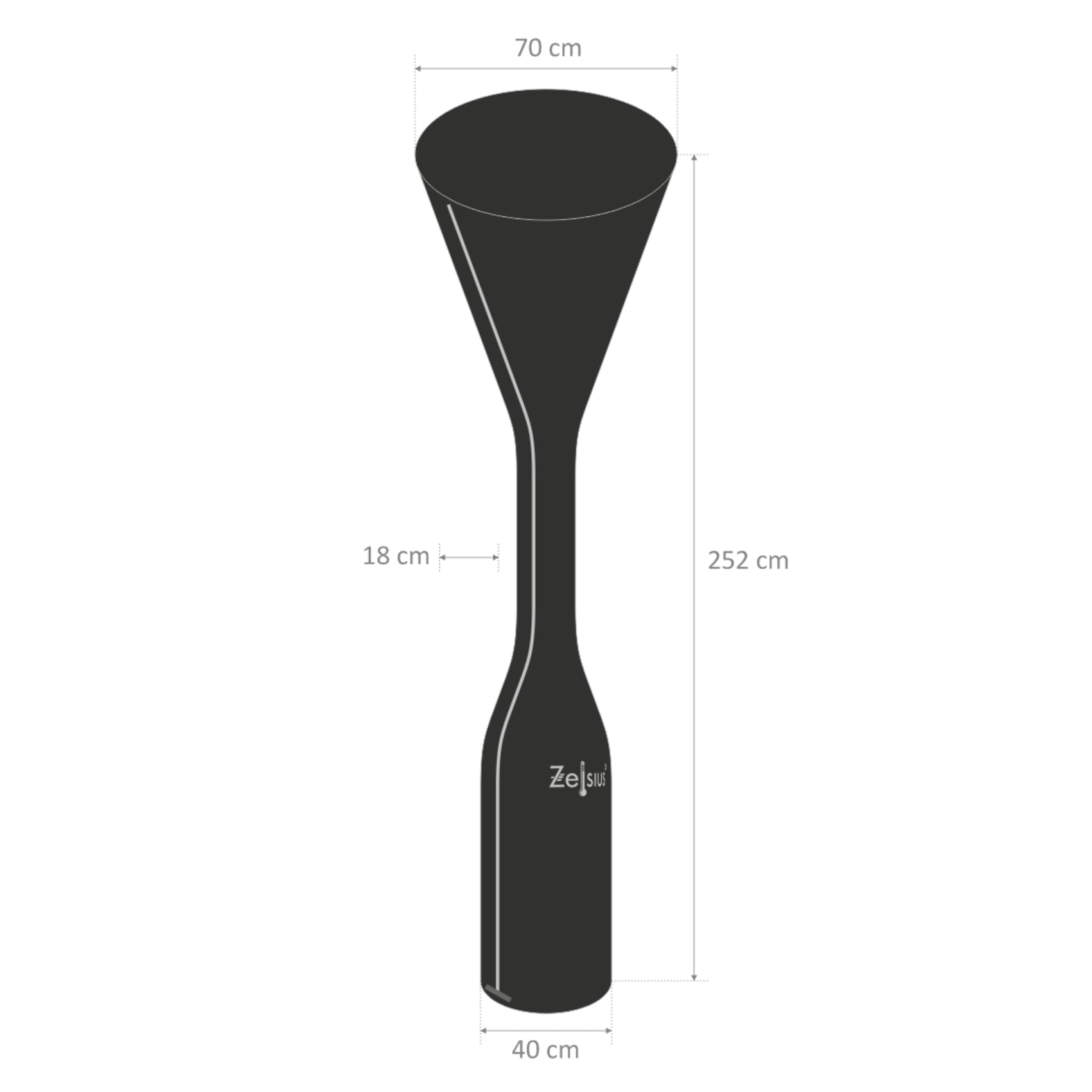 Cover for patio heater, Ø 70 x (H) 252 cm 