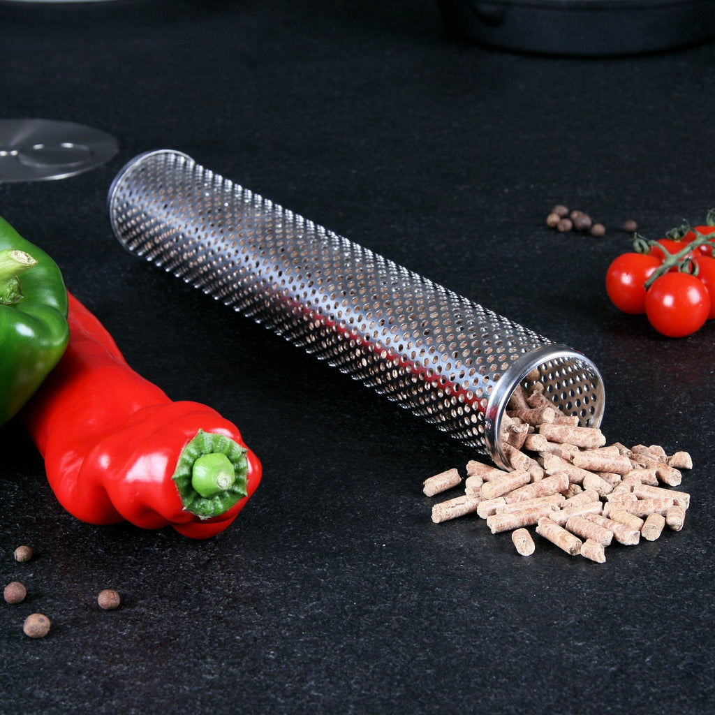 Smoker tube for grill, stainless steel