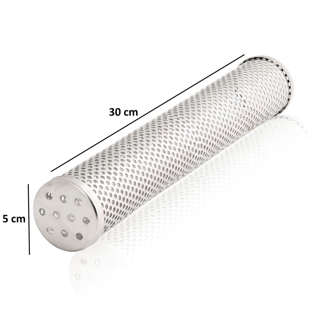 Smoker tube for grill, stainless steel