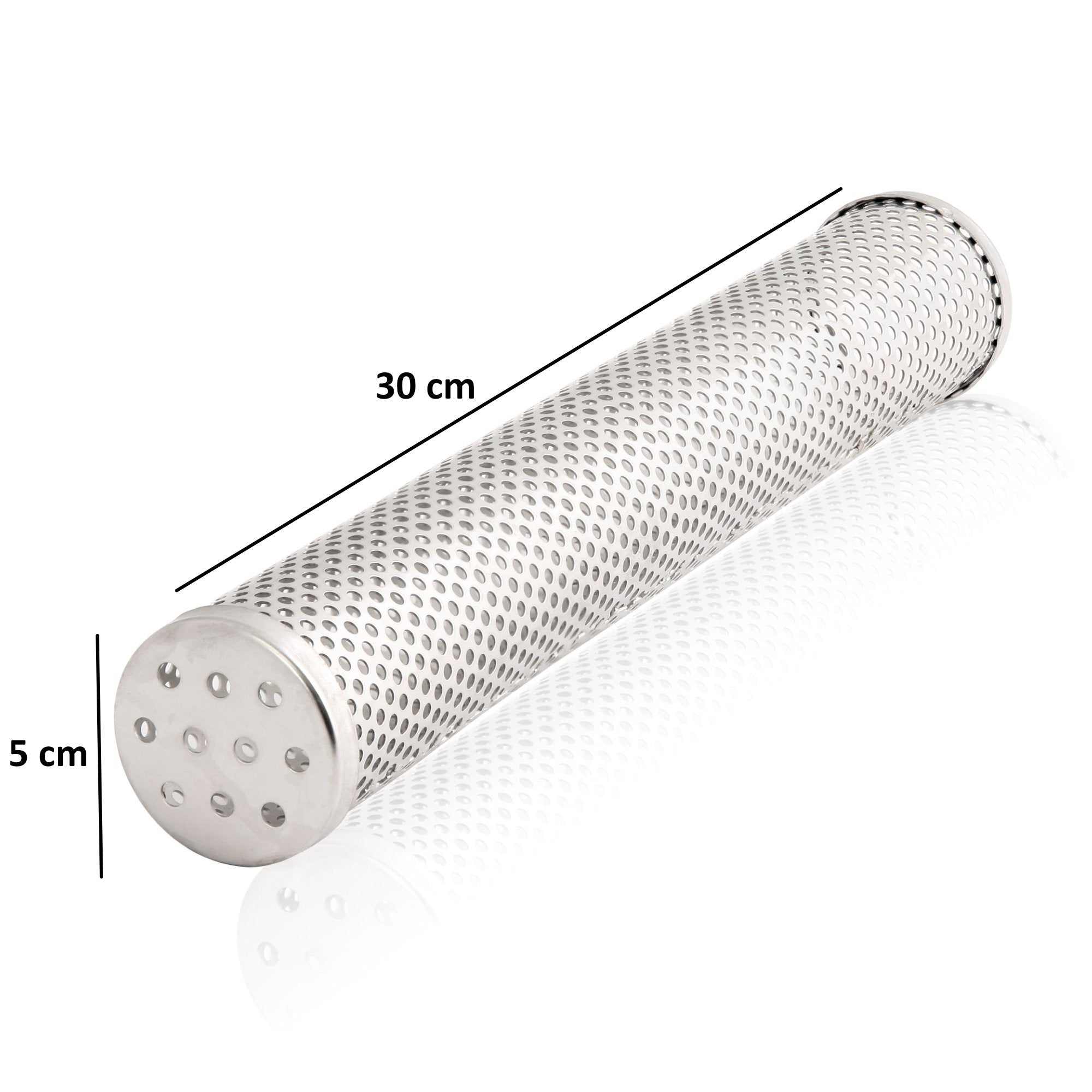 Smoker tube for grill, stainless steel