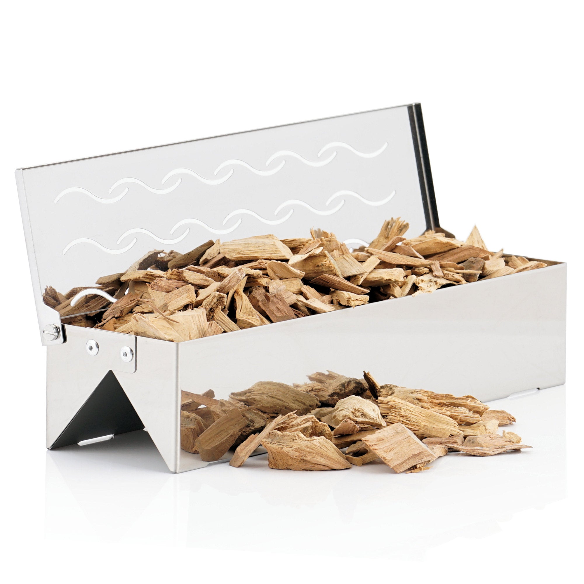 "Triangle" smoker box for grill, stainless steel