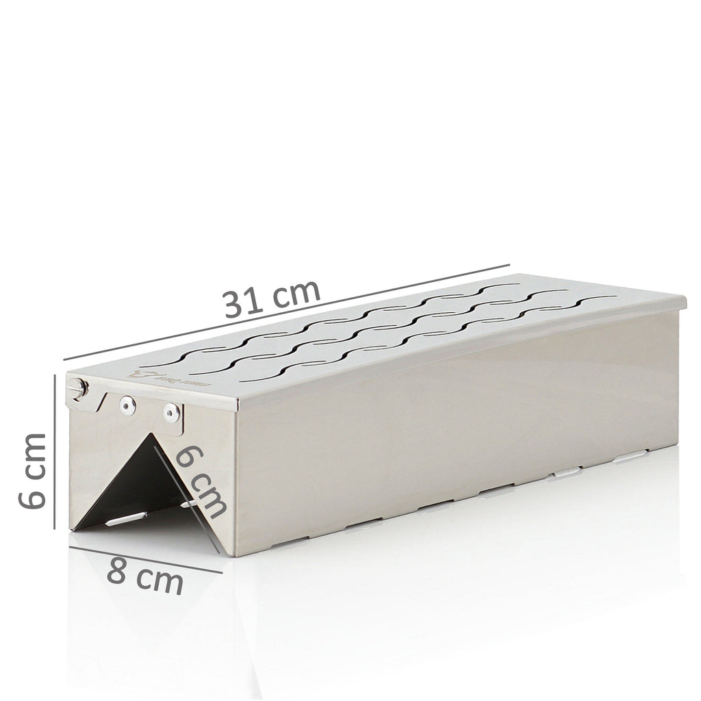 "Triangle" smoker box for grill, stainless steel