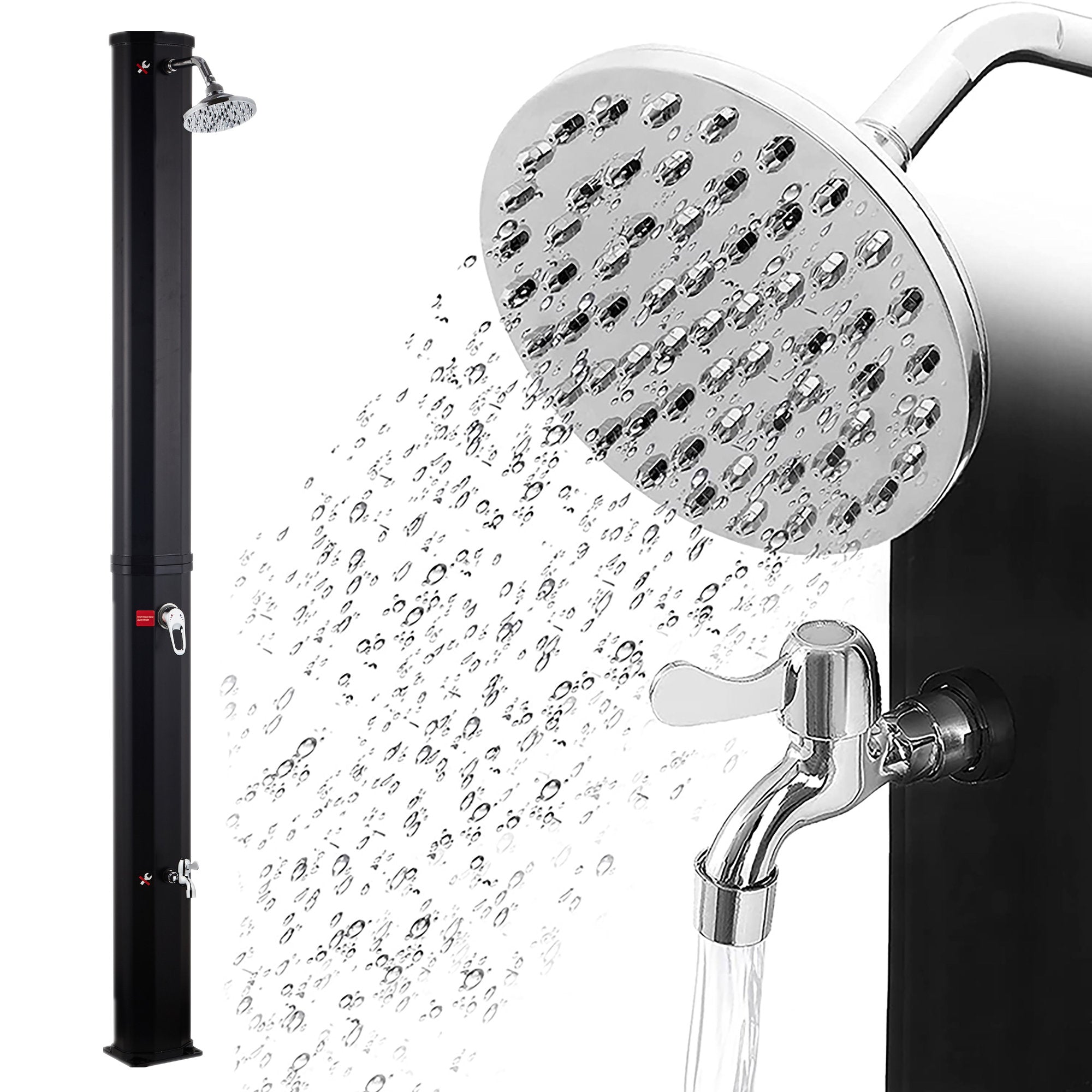 Douche solaire « Mackay », 35 litres, comprenant robinet et douchette pour les pieds