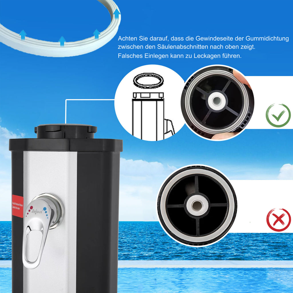 "Mackay" solar shower, 35 liters, including tap and foot shower