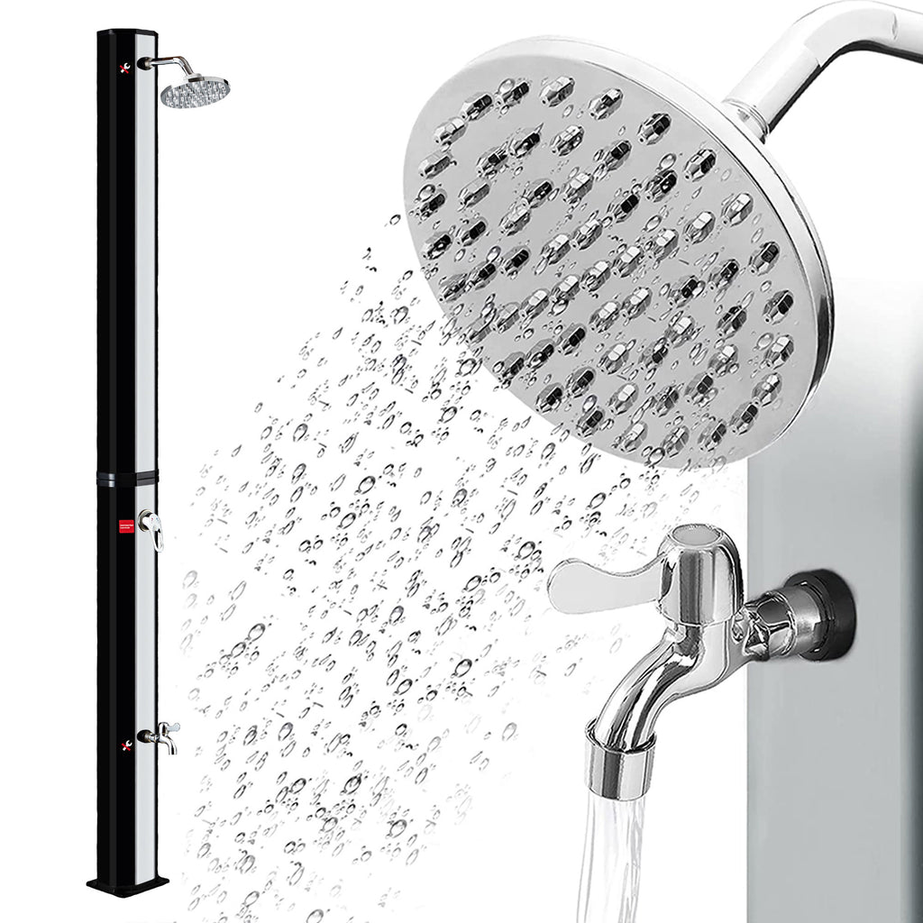 "Mackay" solar shower, 35 liters, including tap and foot shower