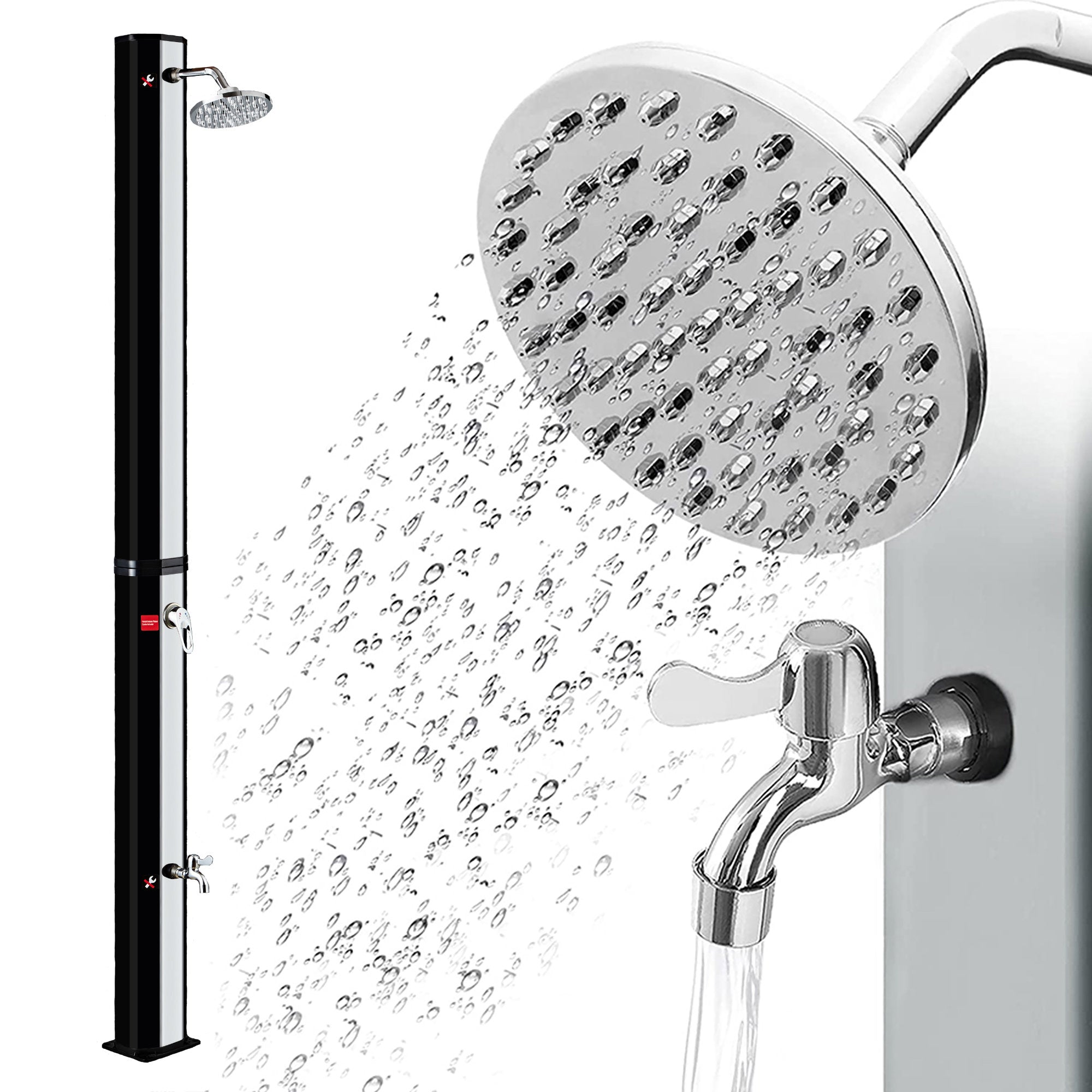 Douche solaire « Mackay », 35 litres, comprenant robinet et douchette pour les pieds