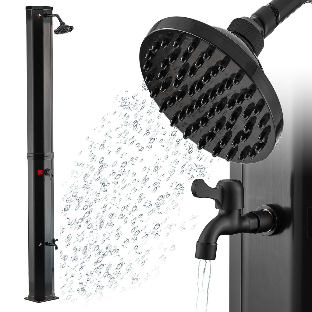 Douche solaire « Melton », 60 litres, comprenant robinet et douchette pour les pieds