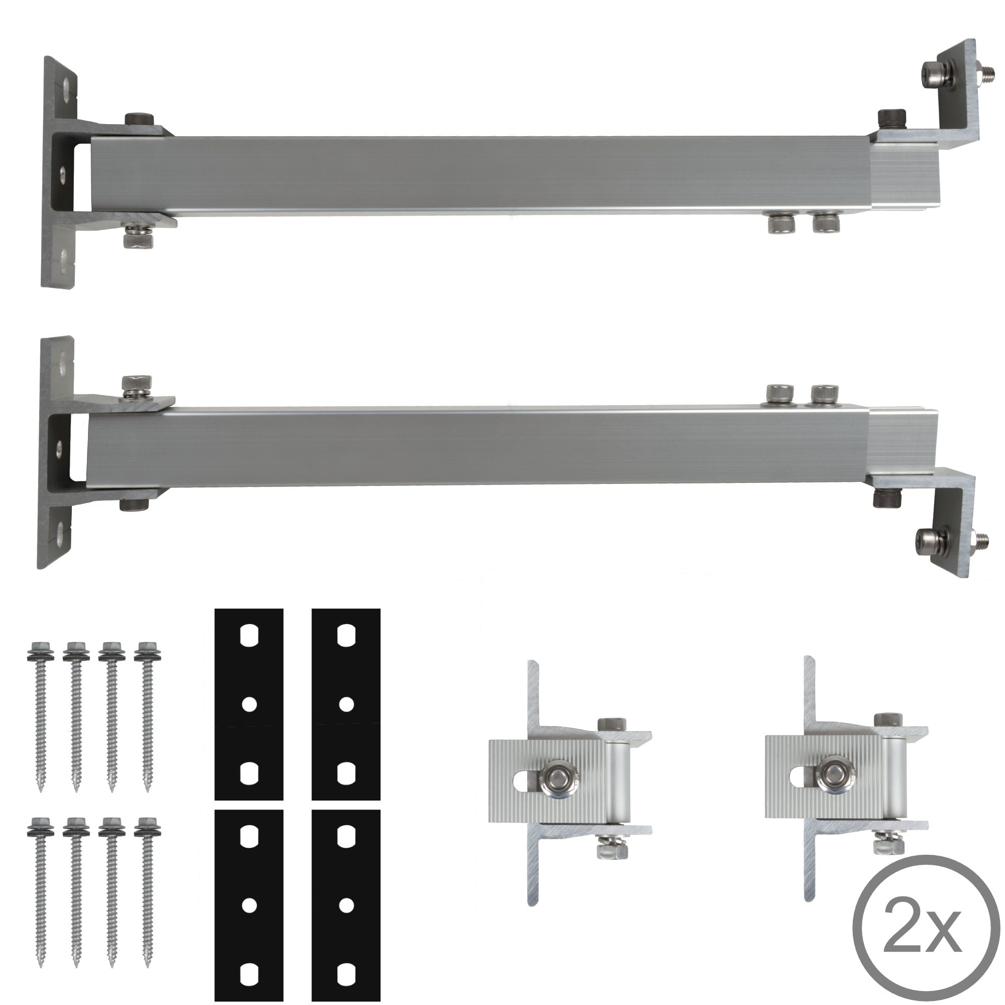 Solar panel mounting bracket, aluminum, universal, including adjustable angle