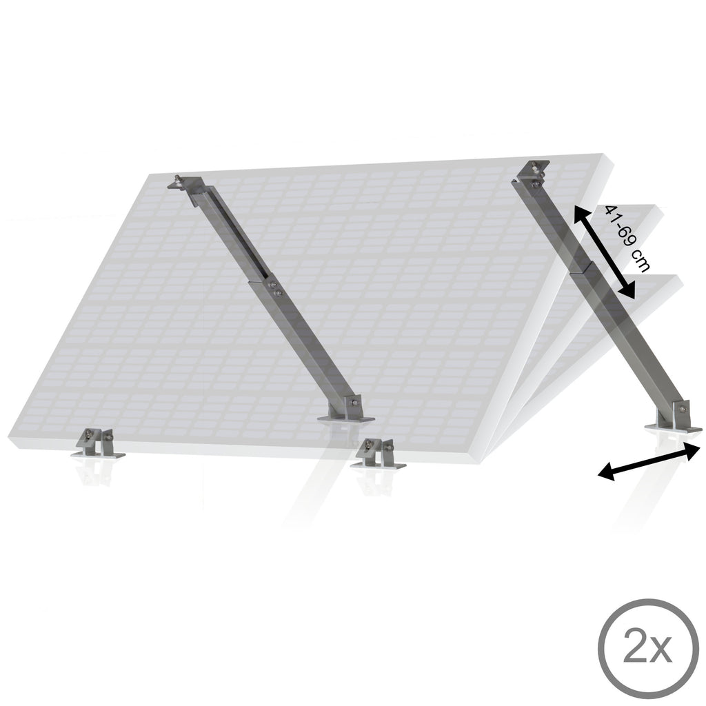 Solar panel mounting bracket, aluminum, universal, including adjustable angle