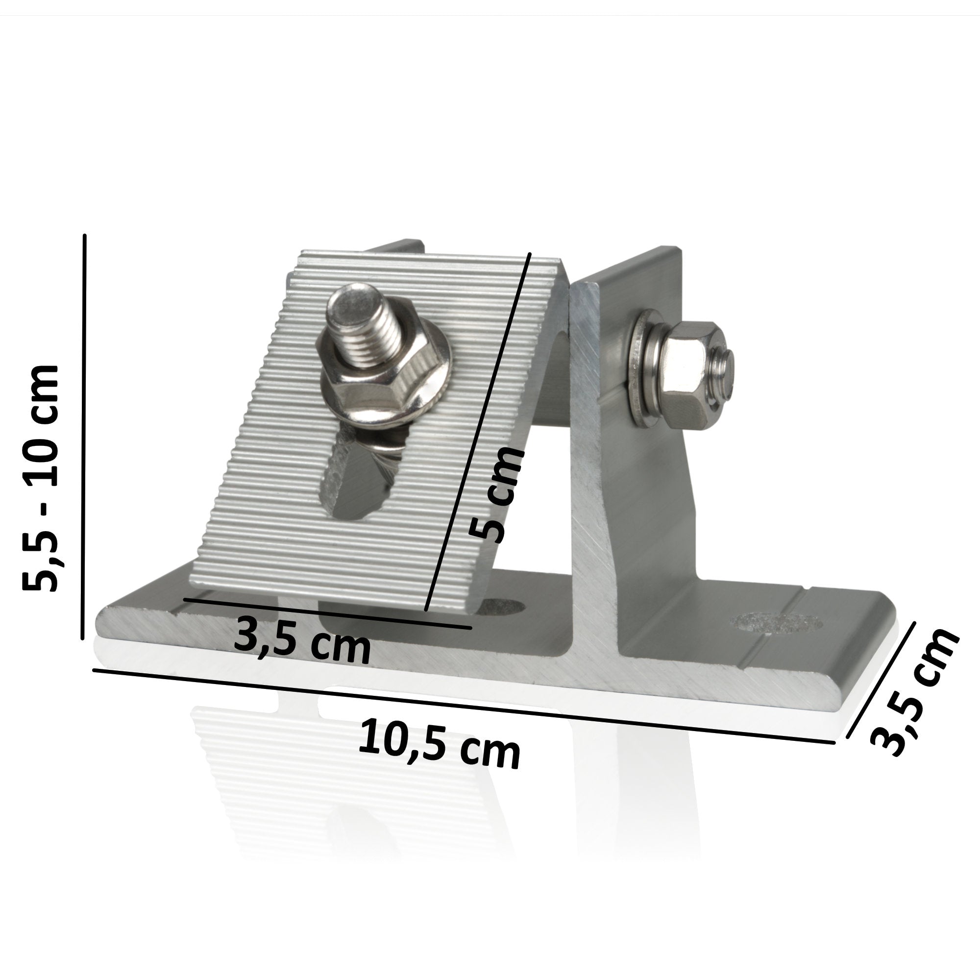 Solar panel mounting bracket, aluminum, universal, including adjustable angle