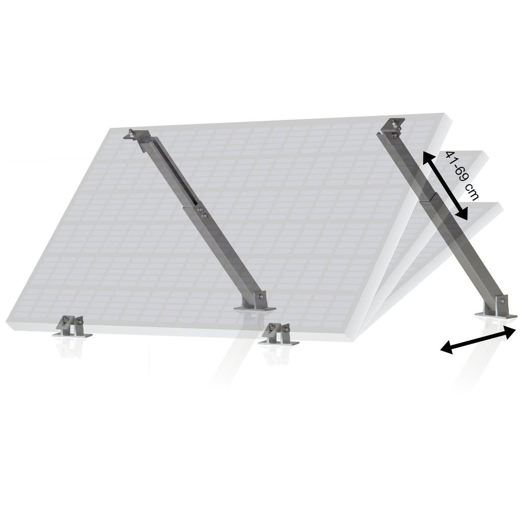 Solar panel mounting bracket, aluminum, universal, including adjustable angle