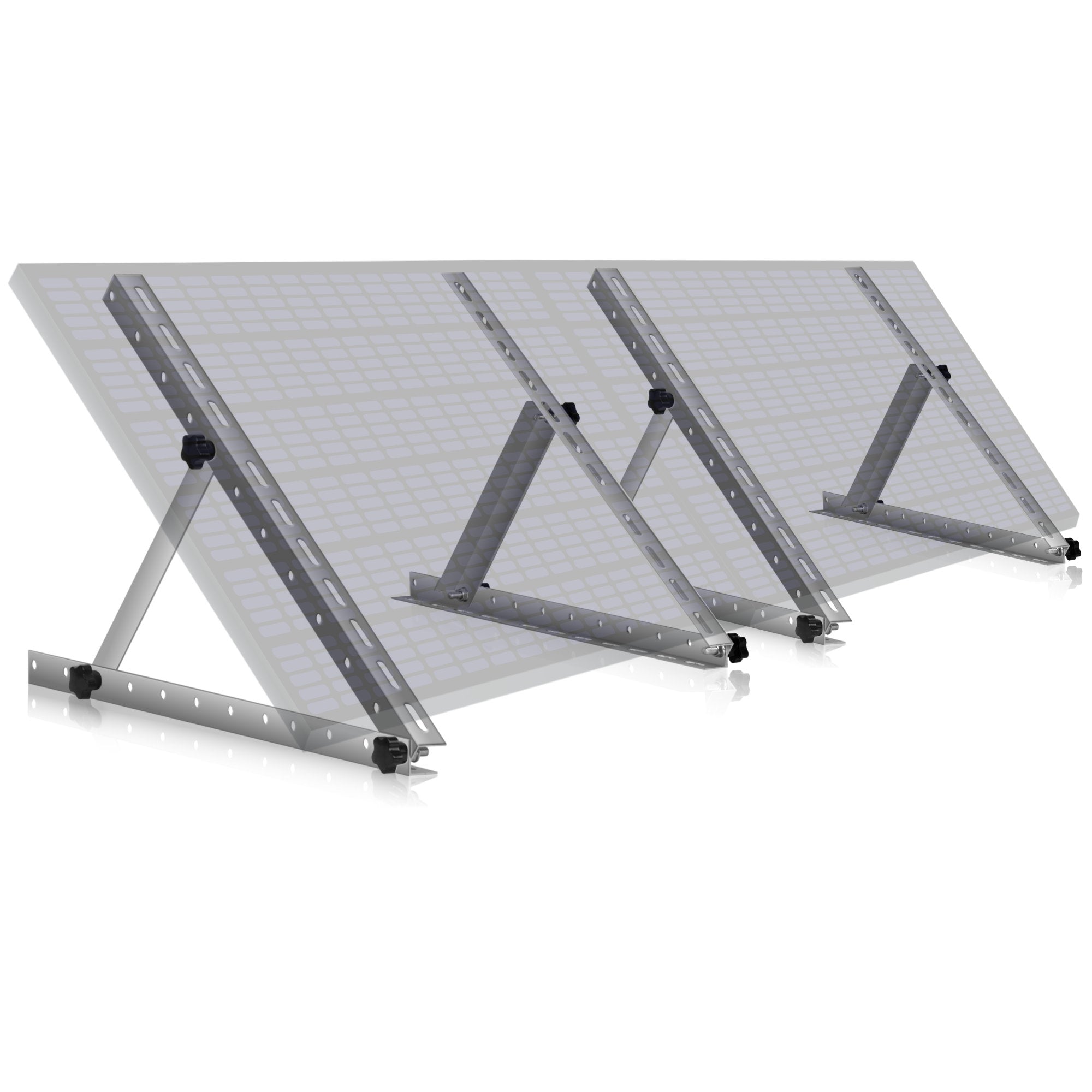 Solar panel mounting bracket, aluminum, adjustable from 0 to 90 degrees, support rod 56 cm
