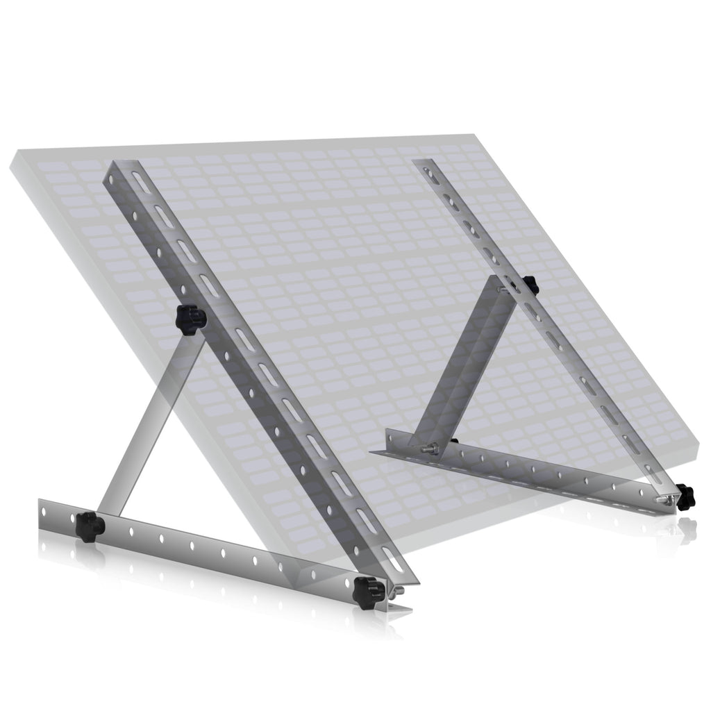 Solar panel mounting bracket, aluminum, adjustable from 0 to 90 degrees, support rod 56 cm