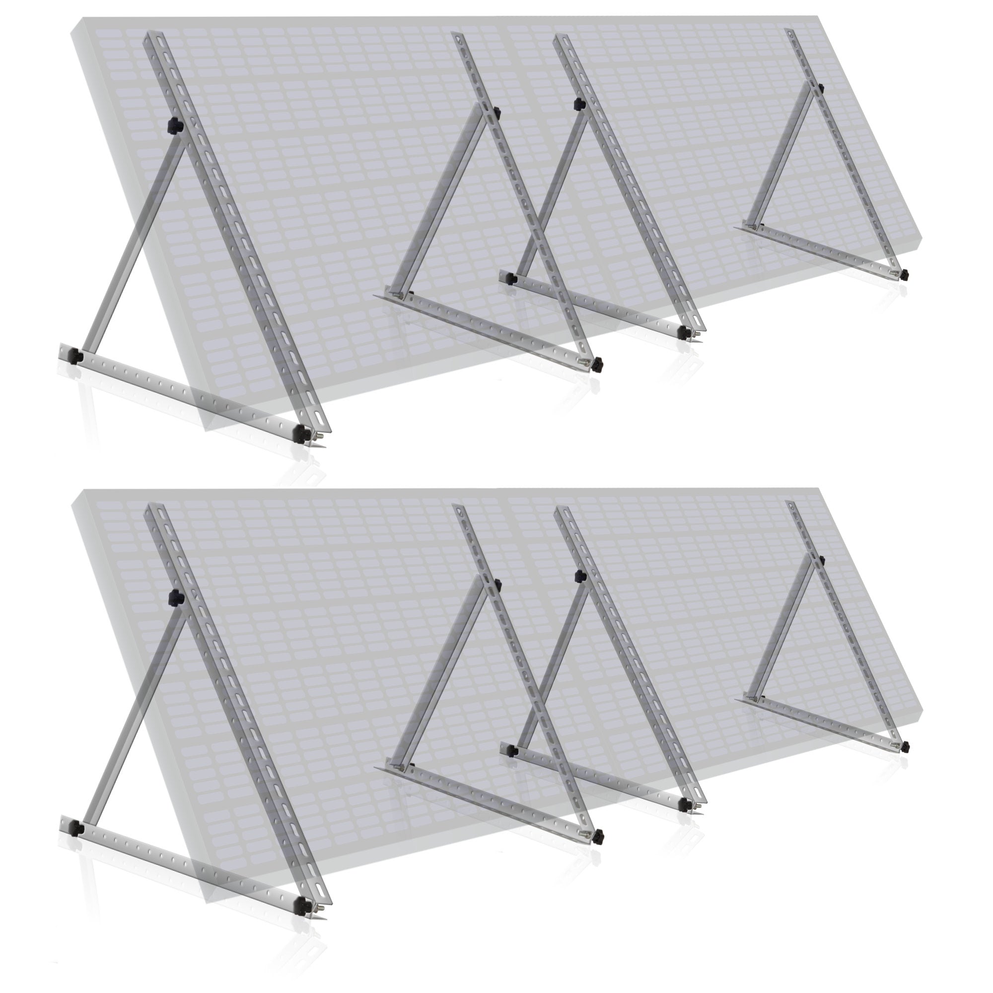 Solar panel mounting bracket, aluminum, adjustable from 0 to 90 degrees, support rod 104 cm