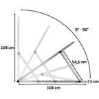 Support de fixation pour panneau solaire, en aluminium, réglable de 0 à 90 degrés, tige de support de 104 cm