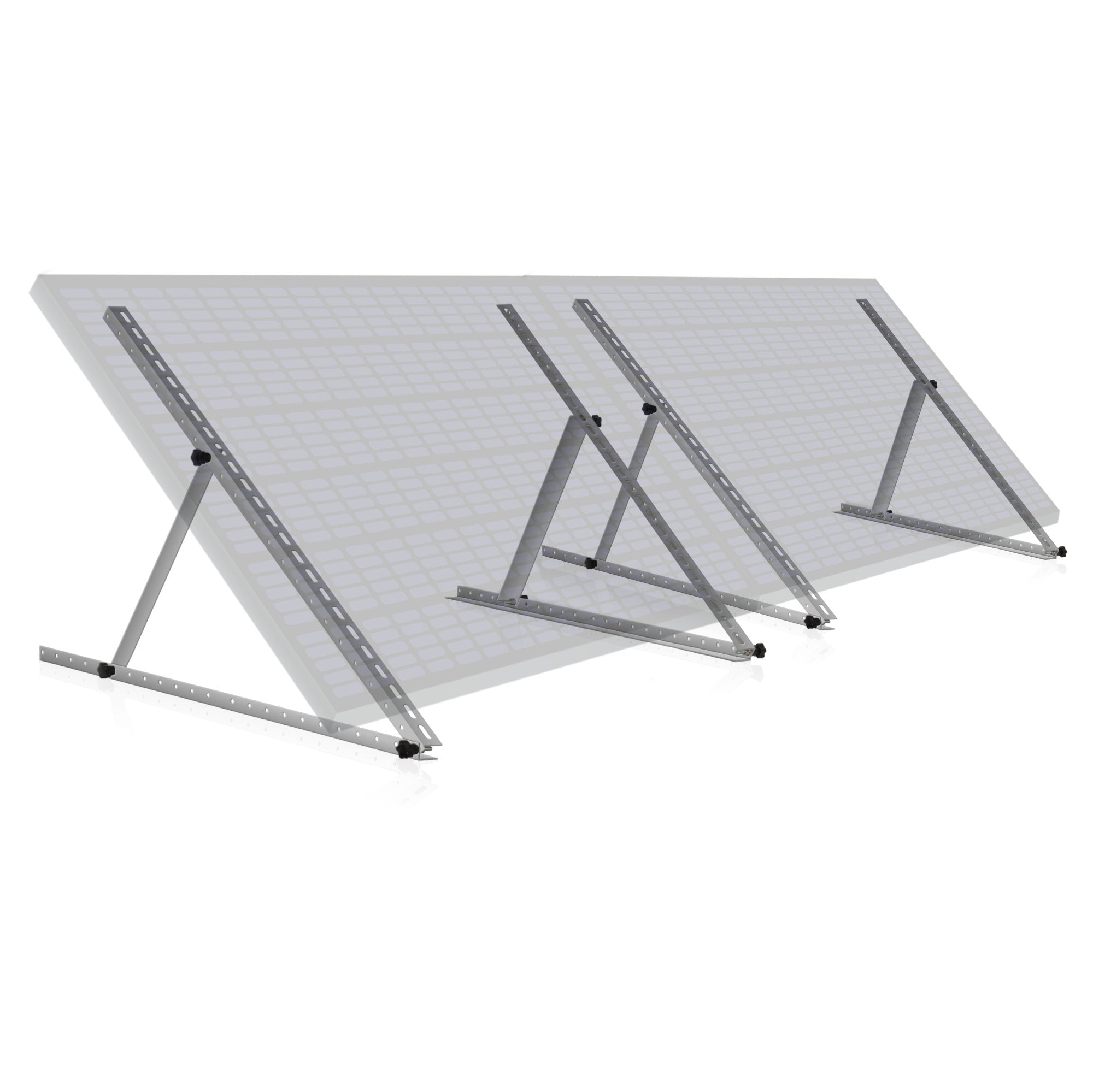 Solar panel mounting bracket, aluminum, adjustable from 0 to 90 degrees, support rod 114 cm