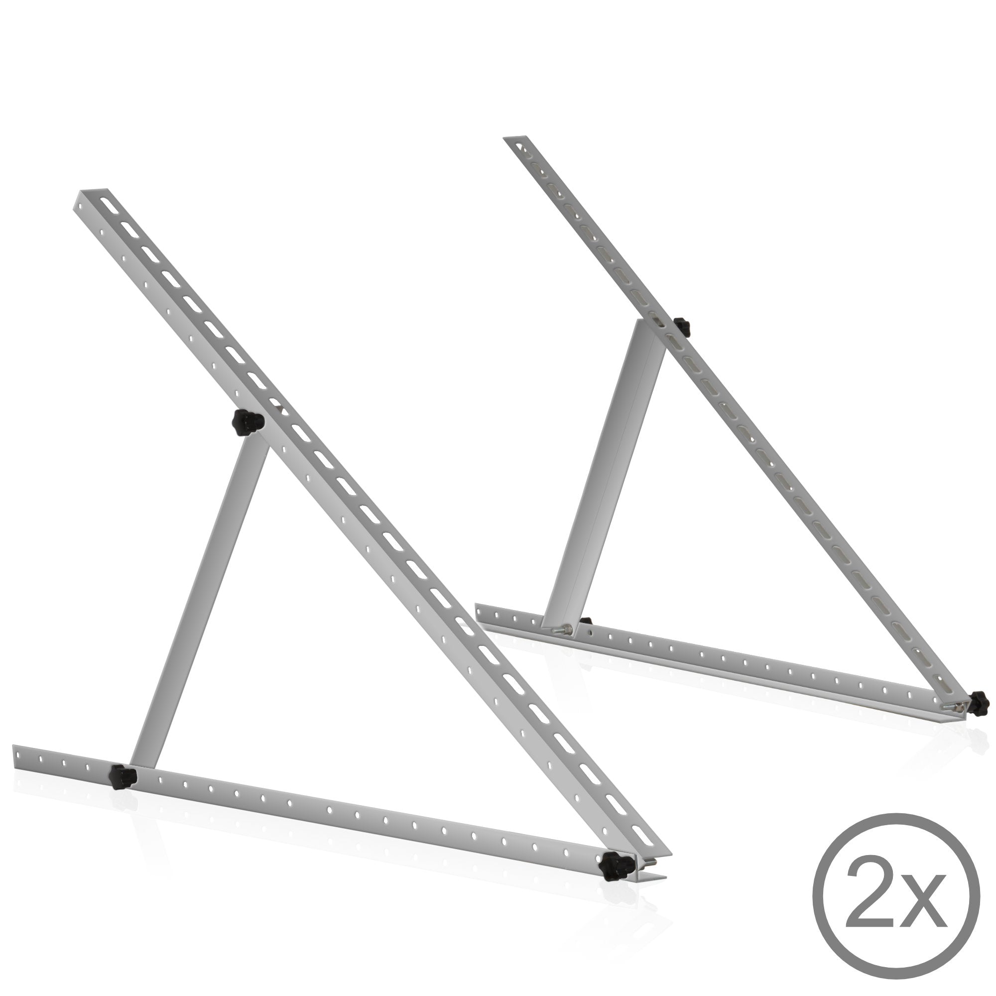 Solar panel mounting bracket, aluminum, adjustable from 0 to 90 degrees, support rod 114 cm