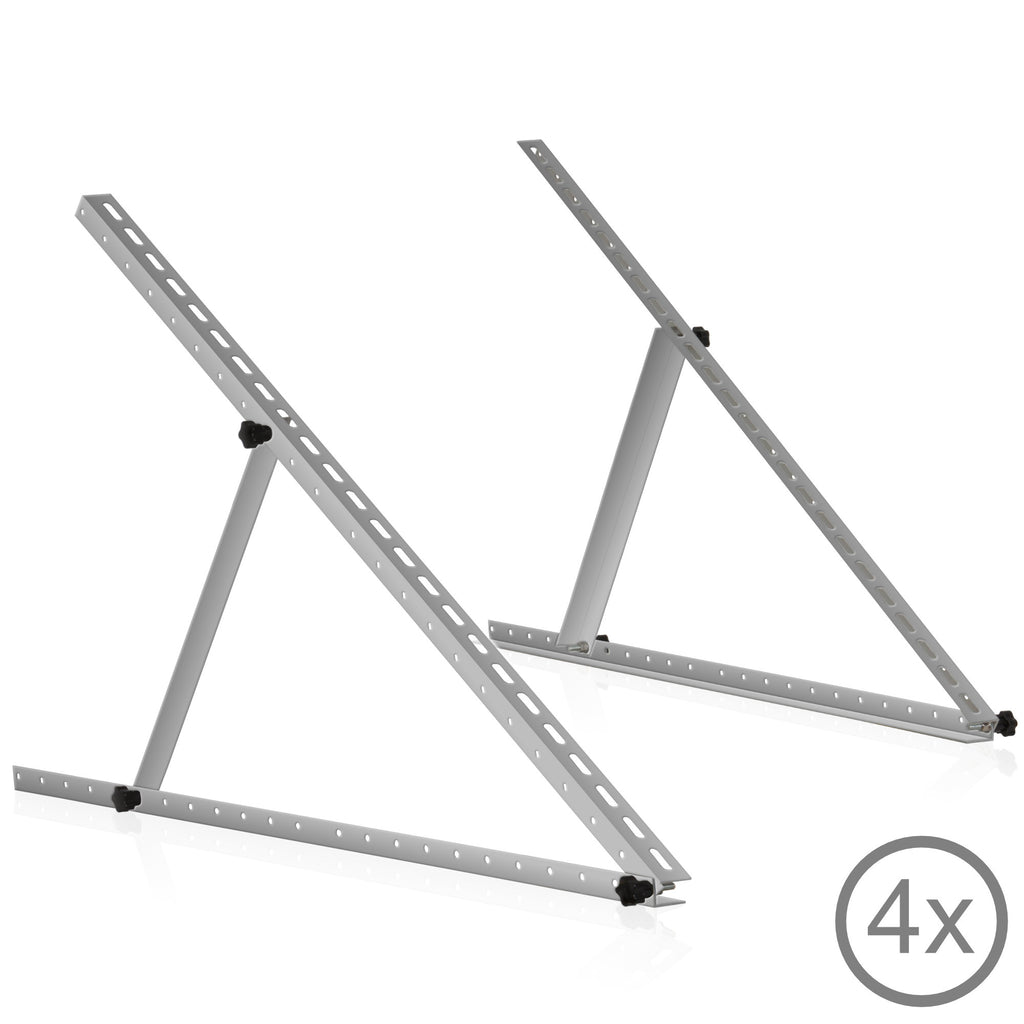 Solar panel mounting bracket, aluminum, adjustable from 0 to 90 degrees, support rod 114 cm