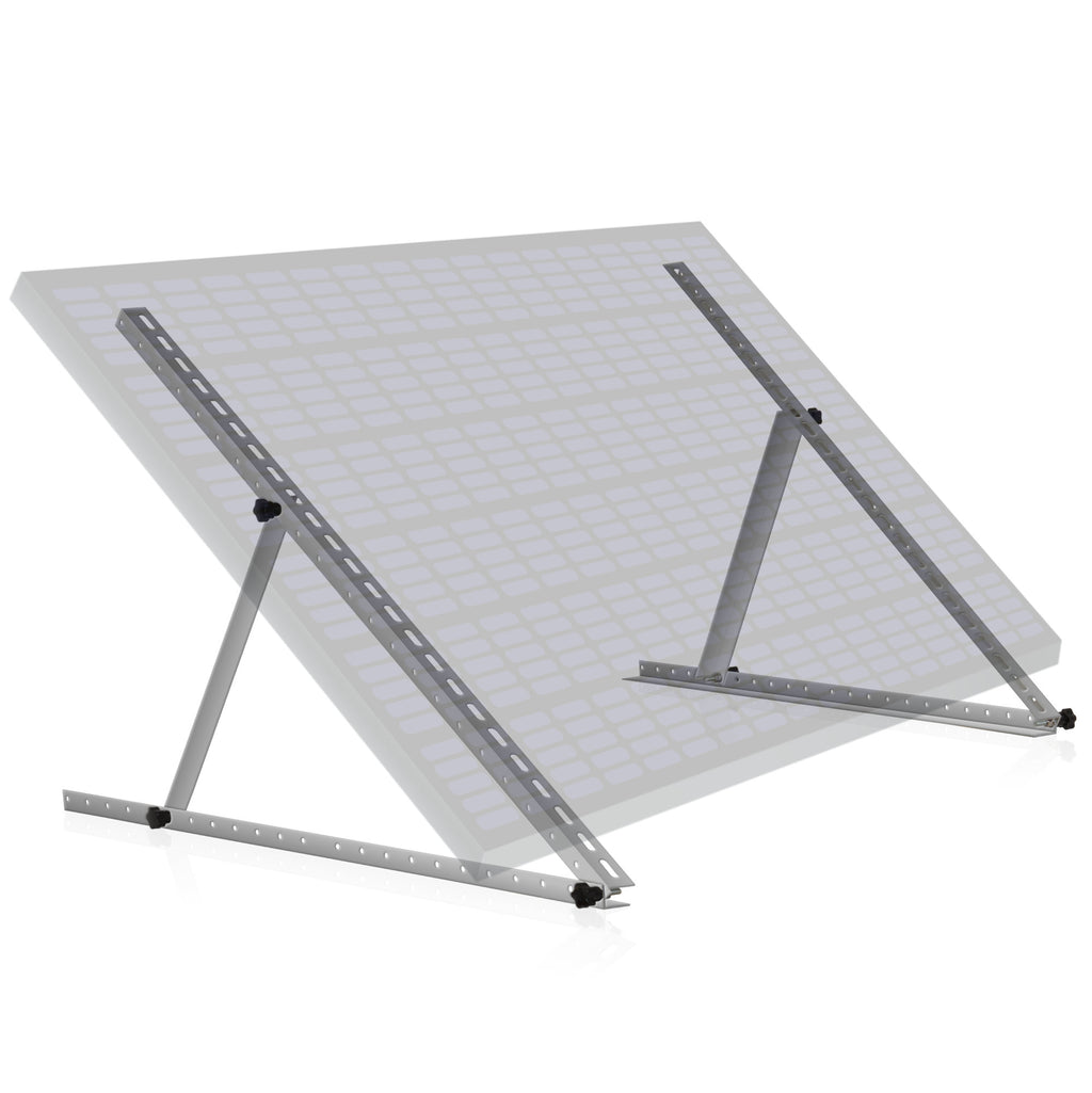 Solar panel mounting bracket, aluminum, adjustable from 0 to 90 degrees, support rod 114 cm