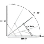 Support de fixation pour panneau solaire, en aluminium, réglable de 0 à 90 degrés, tige de support de 114 cm