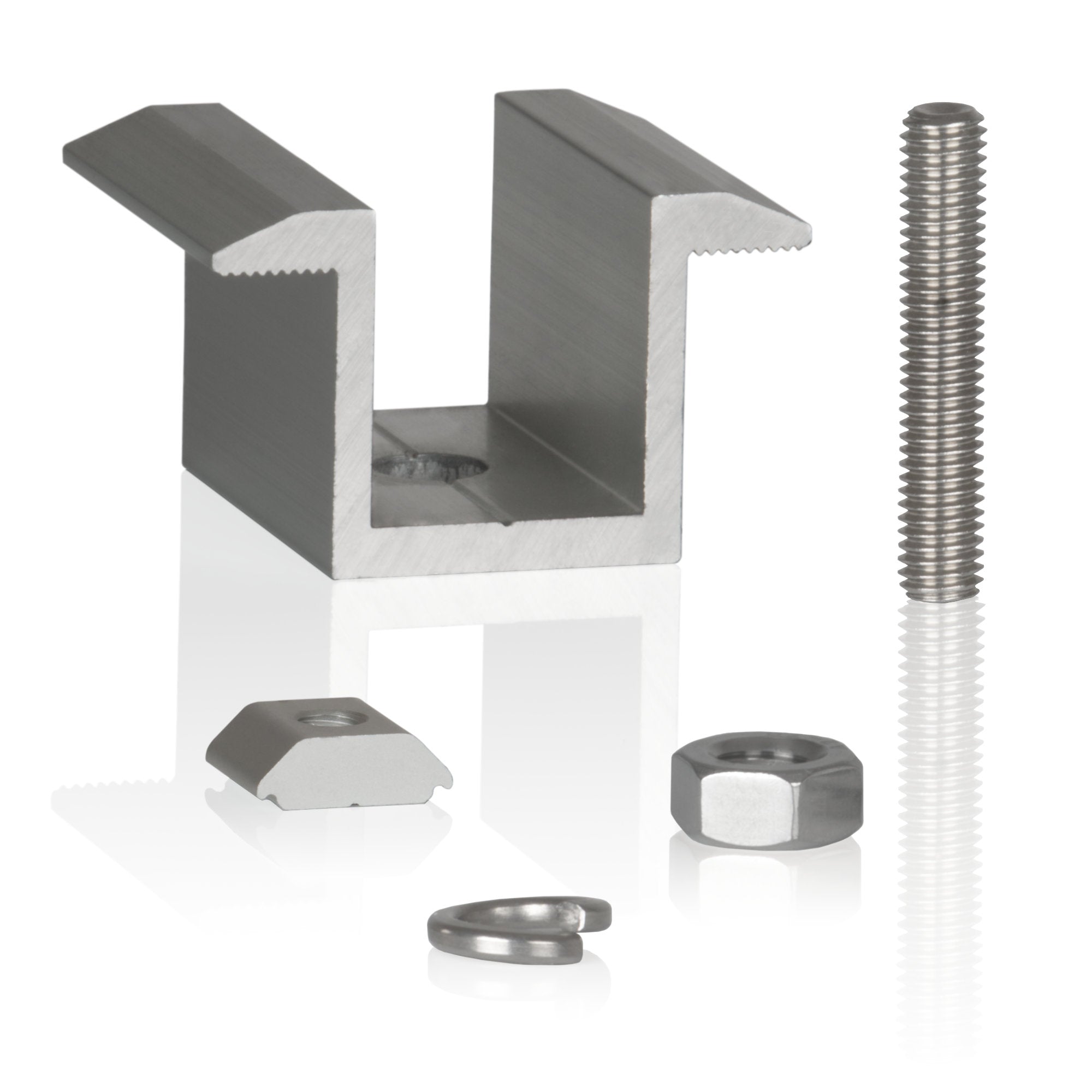 Endklemme für Solarpanele, Universal, Aluminium