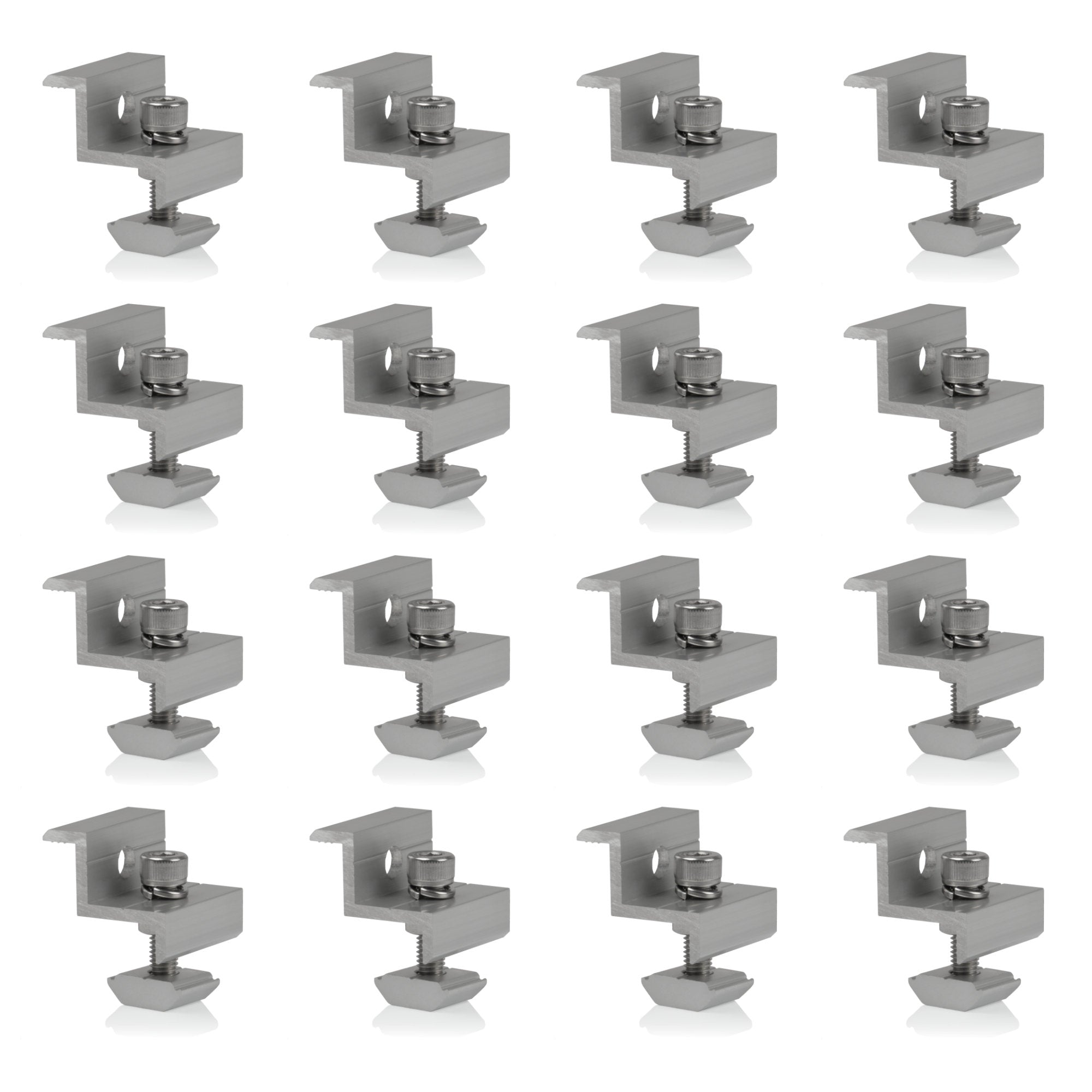 End clamp for solar panels, universal, aluminum