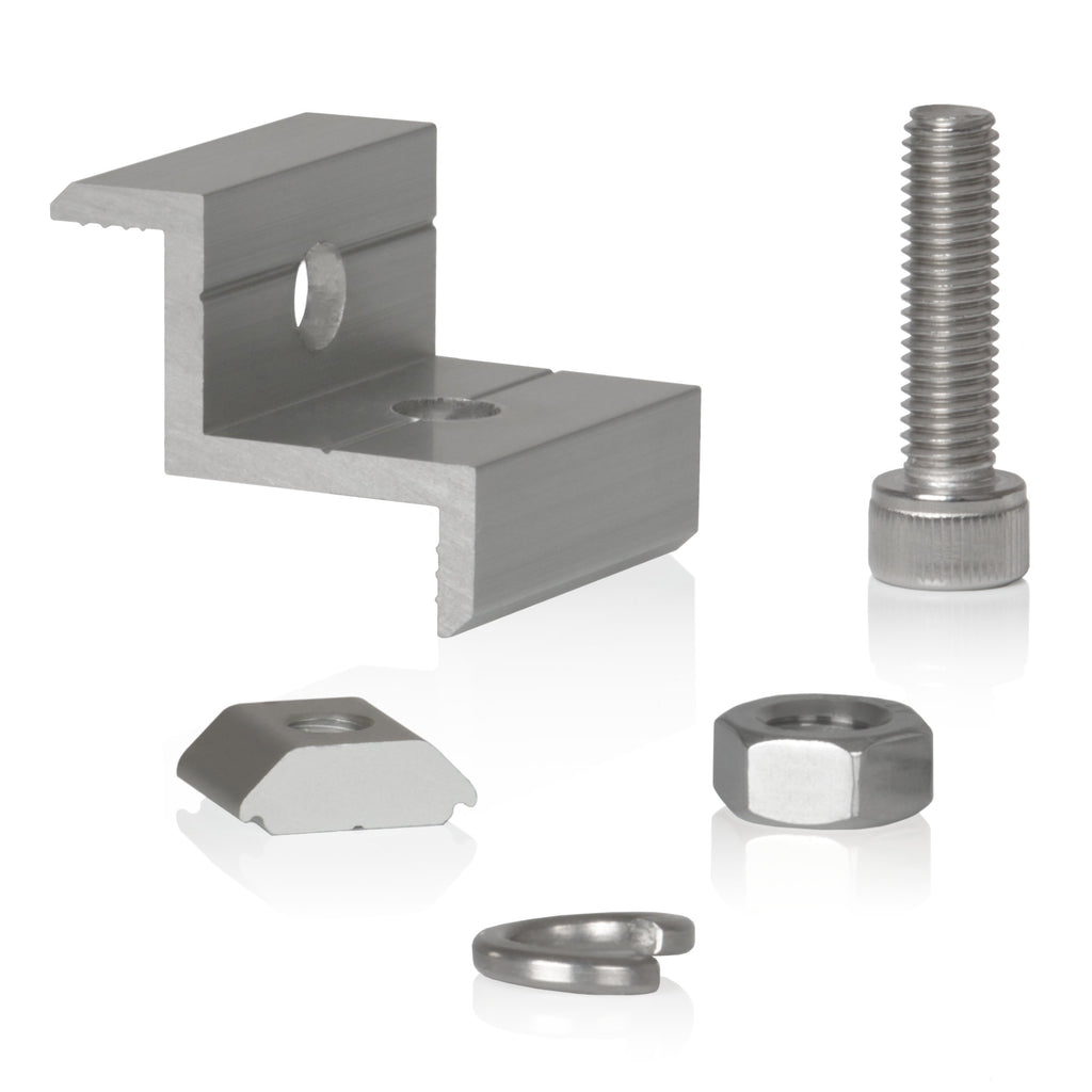 Endklemme für Solarpanele, Universal, Aluminium