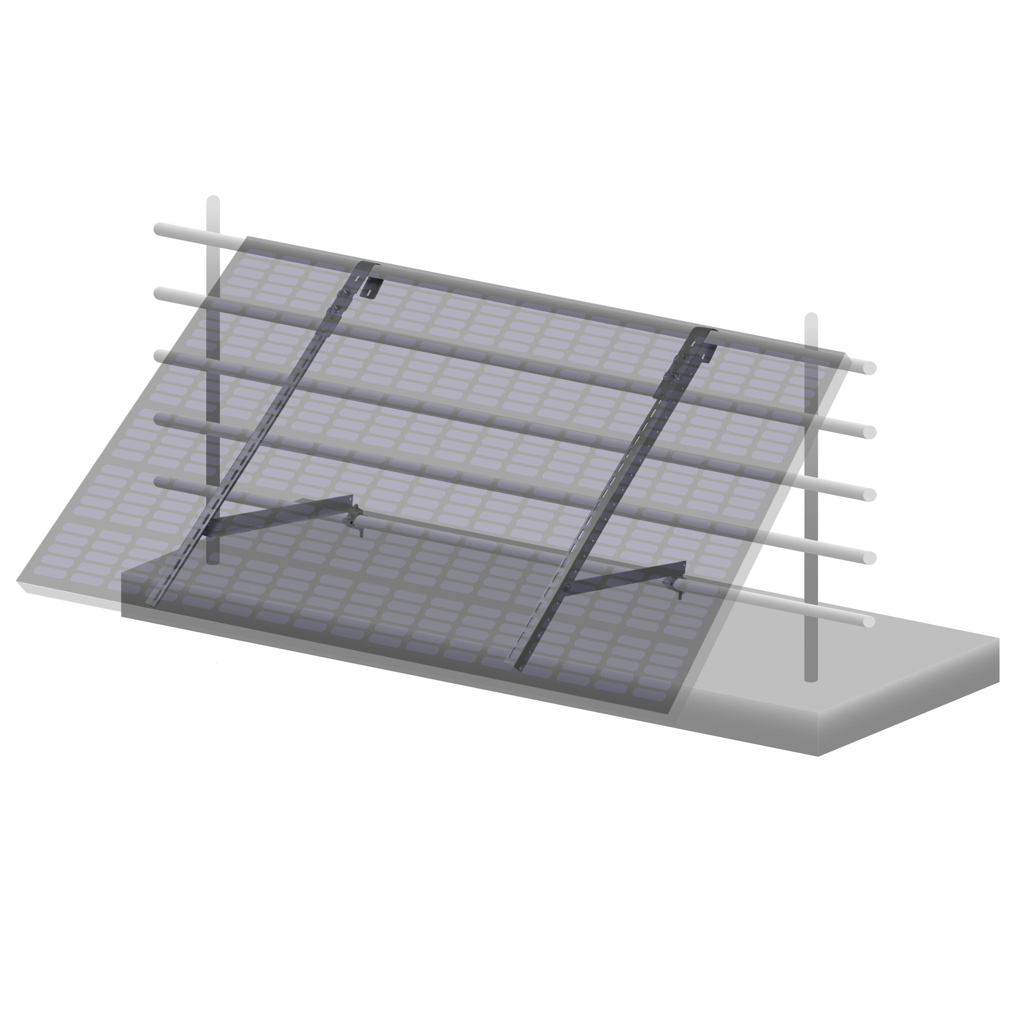 Balcony bracket for solar panel, universal, aluminum, including adjustable angle