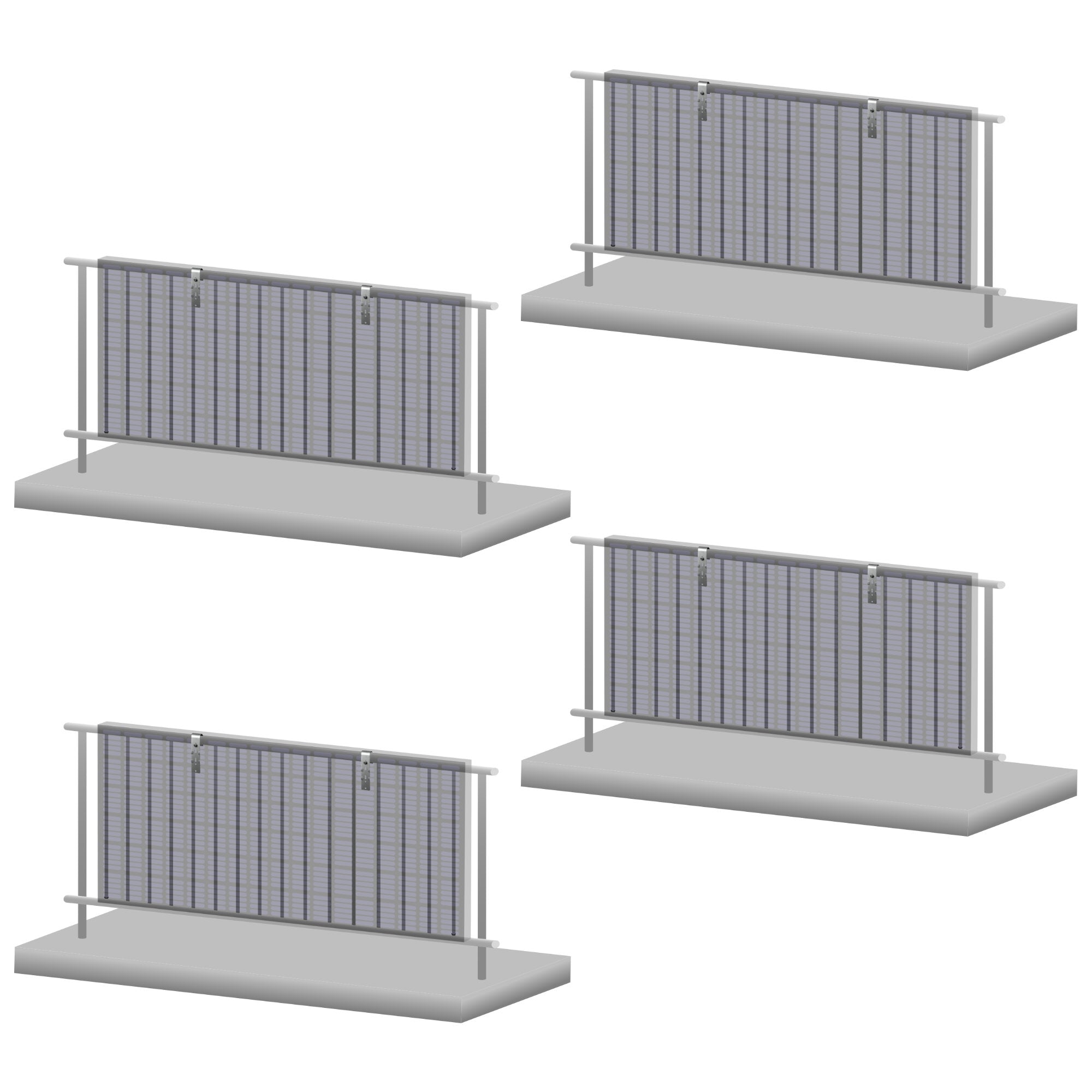 Balcony bracket for solar module, vertical solar panel mounting