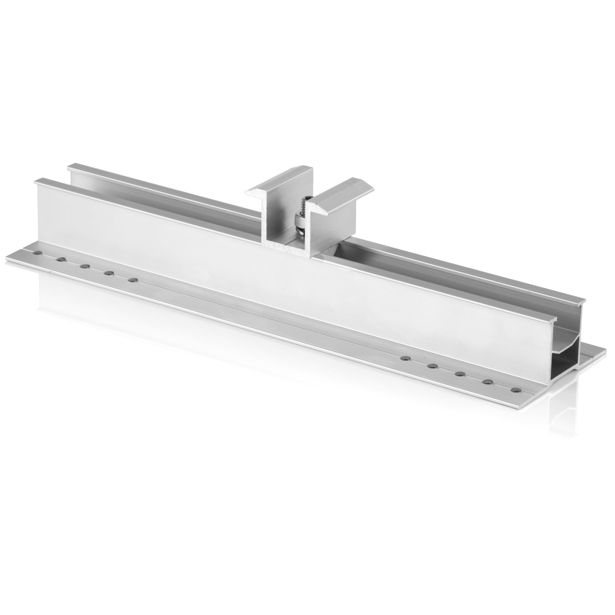 Mounting bracket for solar panel, rail with mid clamps