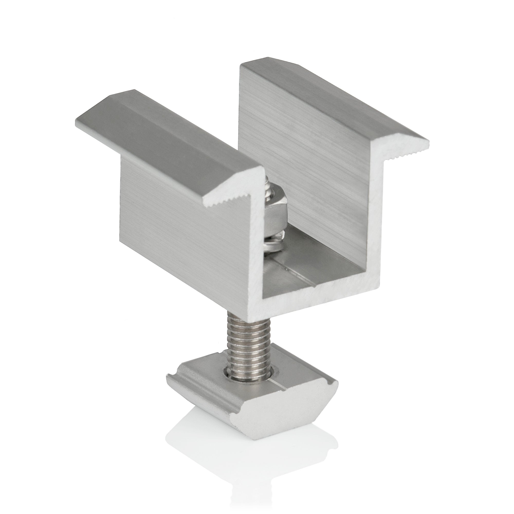 Mounting bracket for solar panel, rail with mid clamps