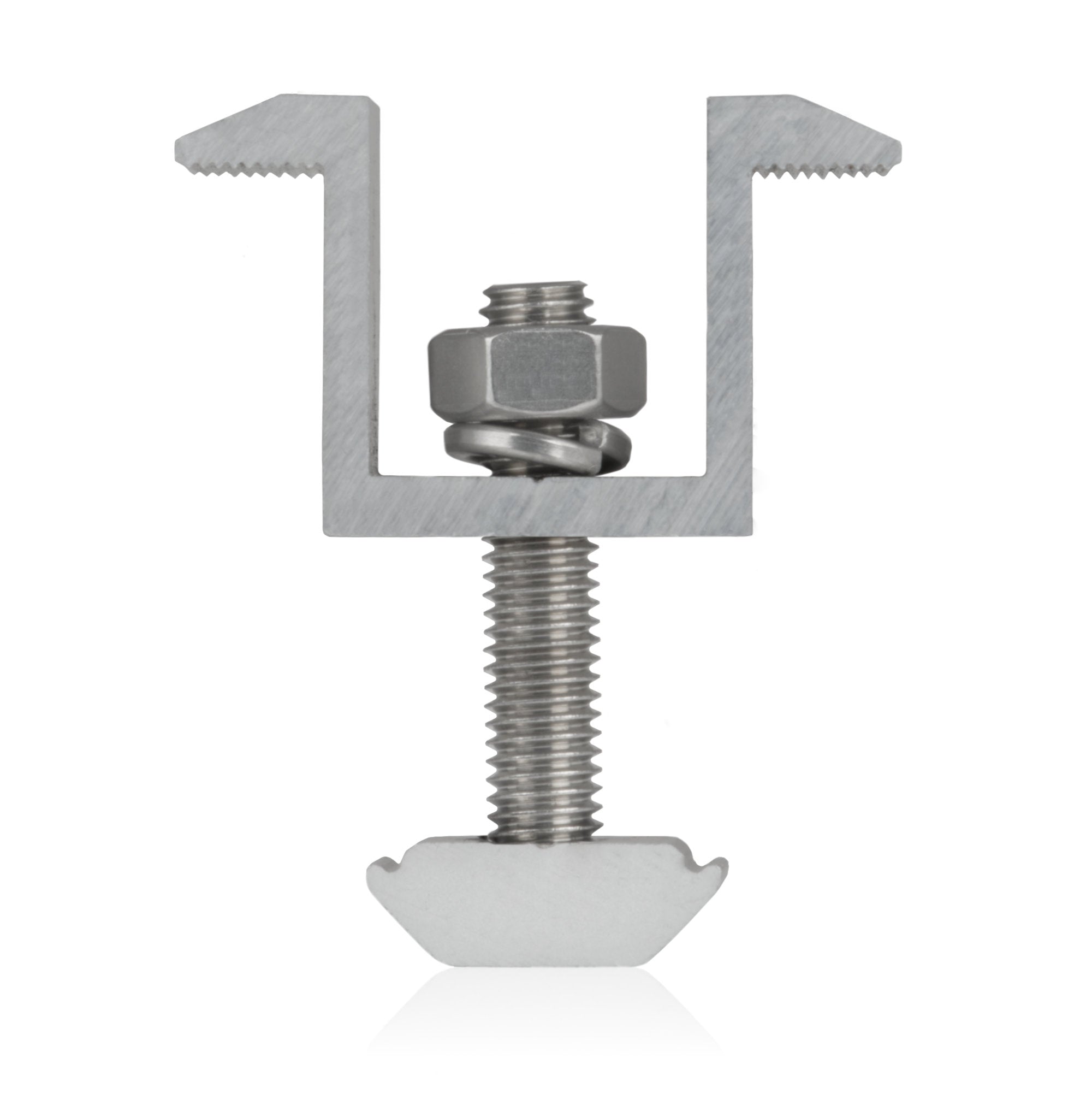 Mounting bracket for solar panel, rail with mid clamps