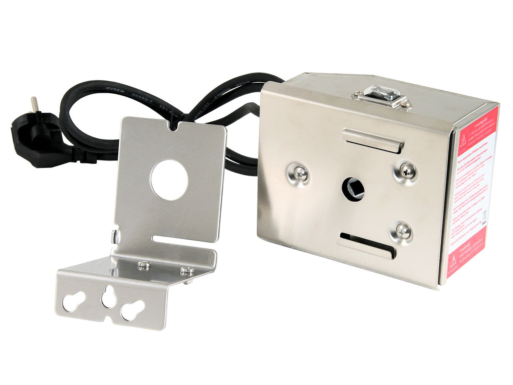 Ensemble de brochettes pour barbecue, 120 cm, comprenant un moteur en acier inoxydable et des aiguilles à viande, pour jusqu'à 4 kg d'aliments.