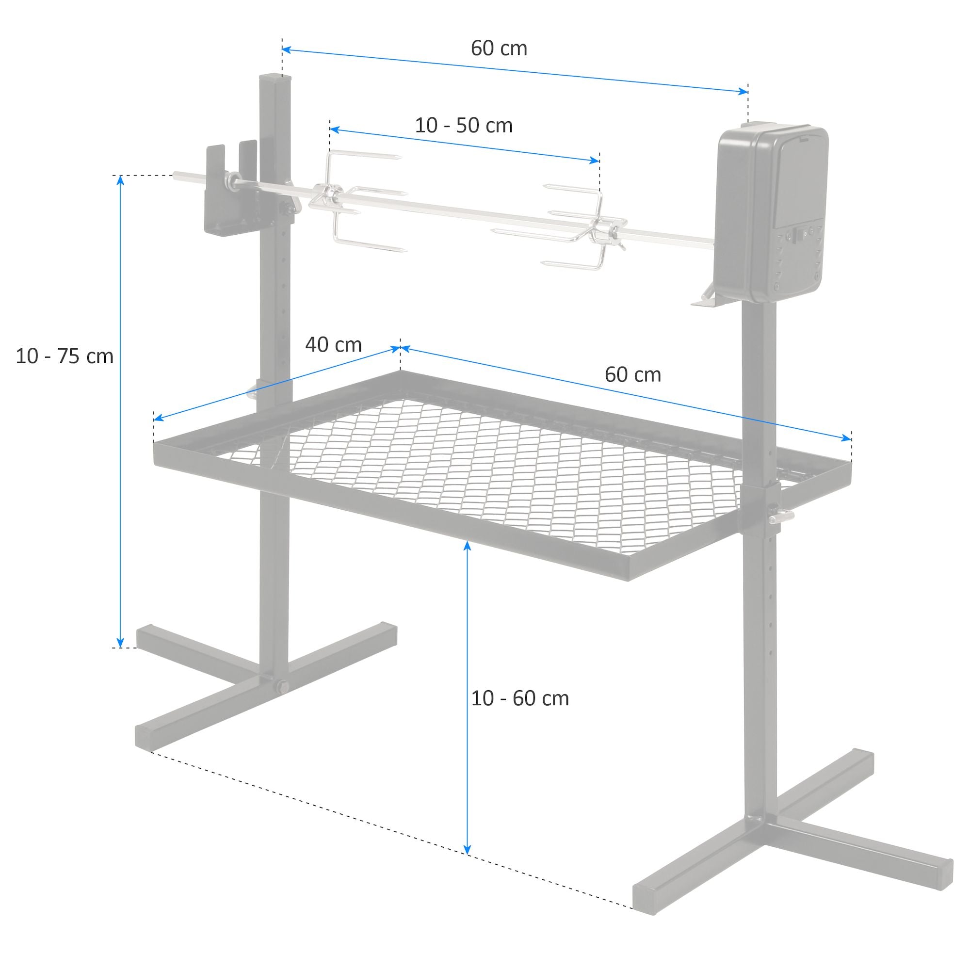 Ensemble de brochettes pour barbecue, 70 cm, portable