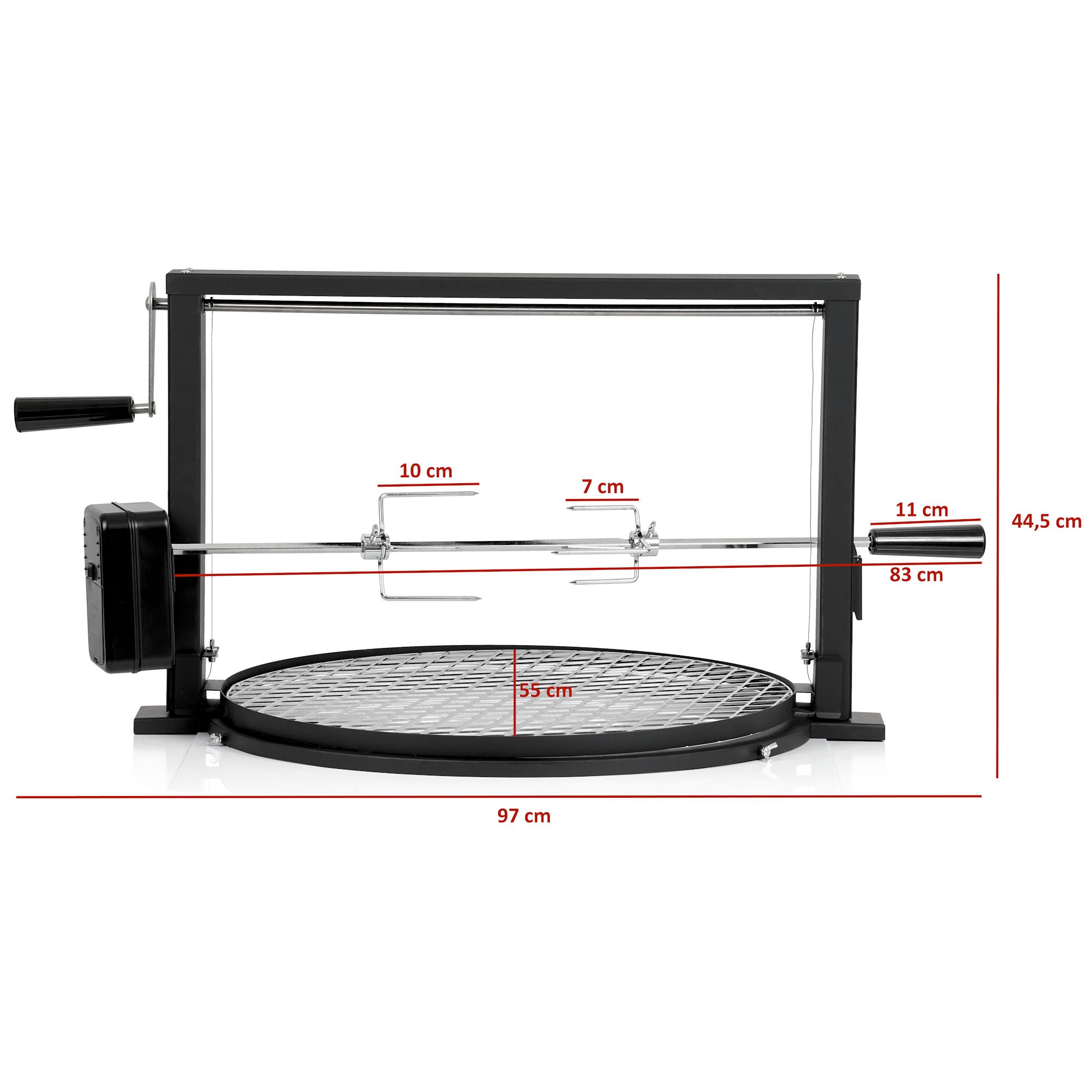 Ensemble de brochettes pour barbecue, comprenant une grille.