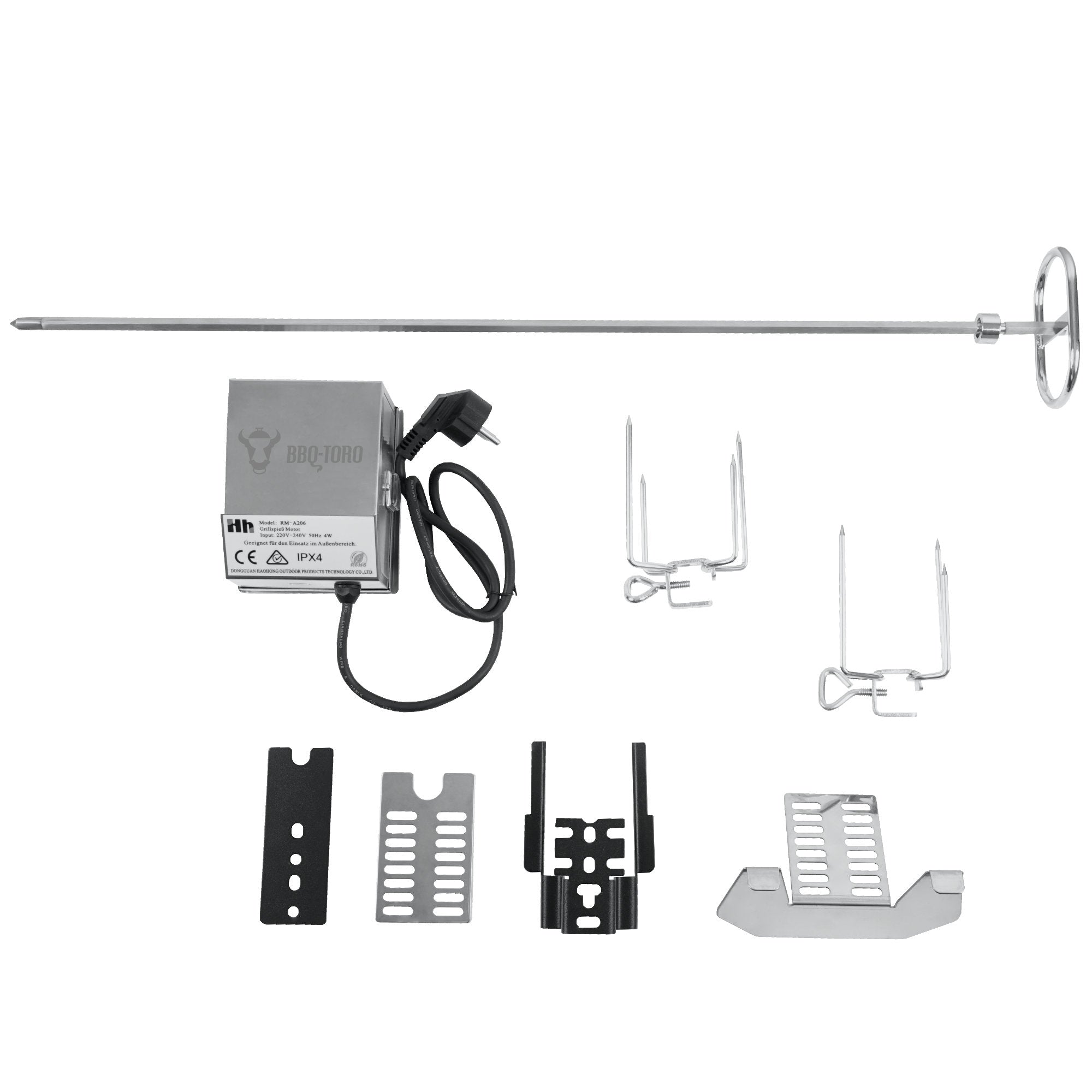 Ensemble de brochettes pour barbecue, 79 cm, en acier inoxydable, comprenant des pinces à viande