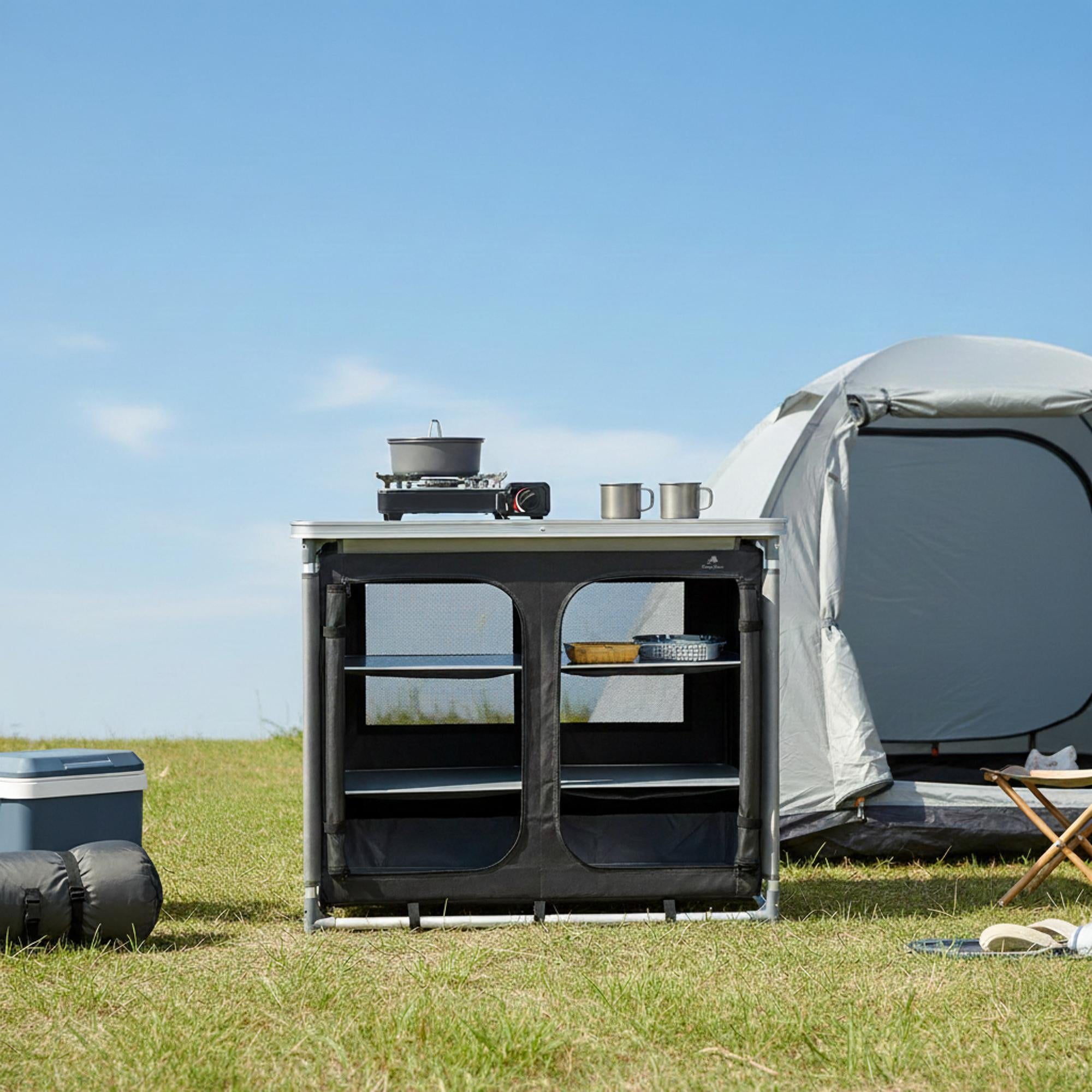 Campingschrank, 102 cm x 47 cm x 83,5 cm, faltbar