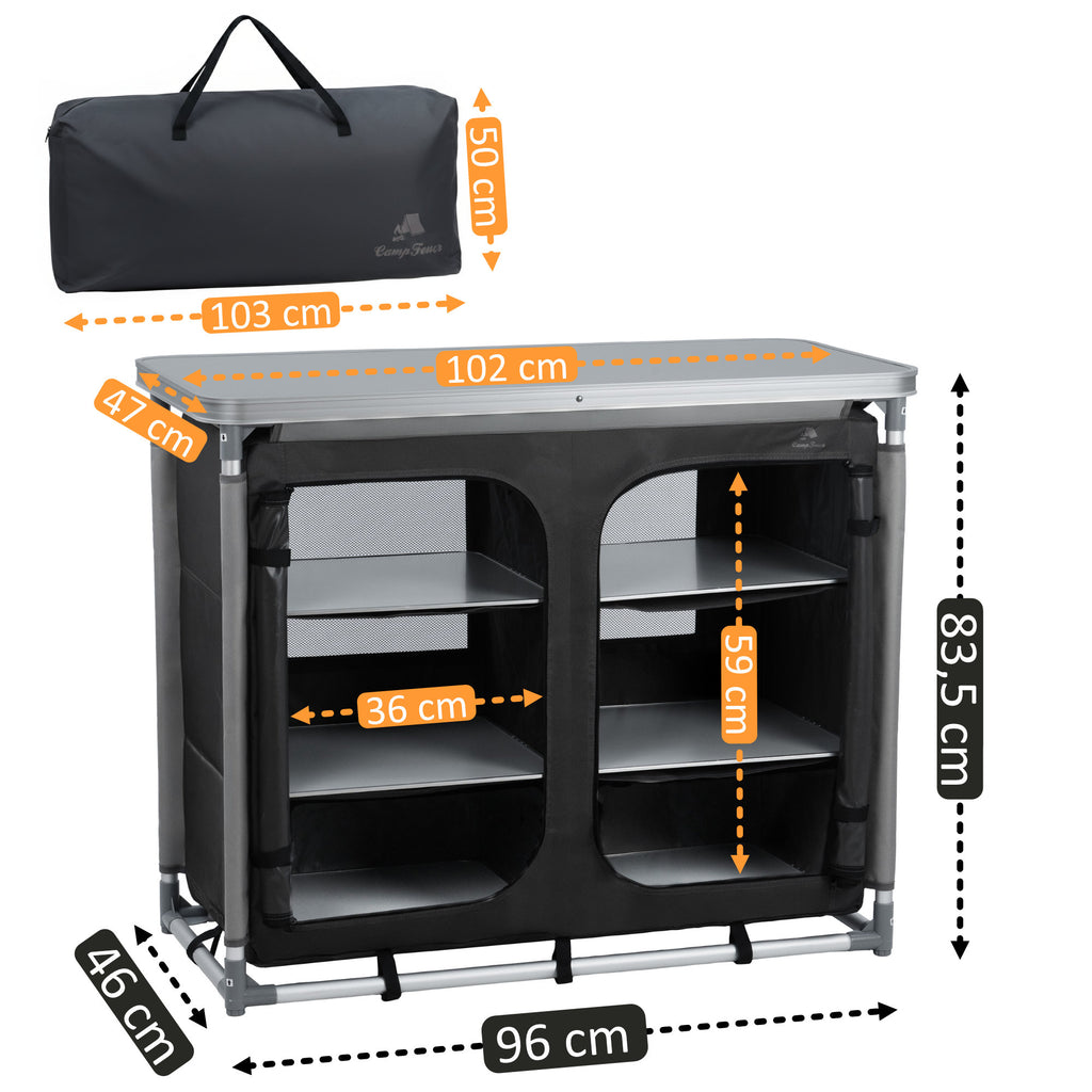 Campingschrank, 102 cm x 47 cm x 83,5 cm, faltbar