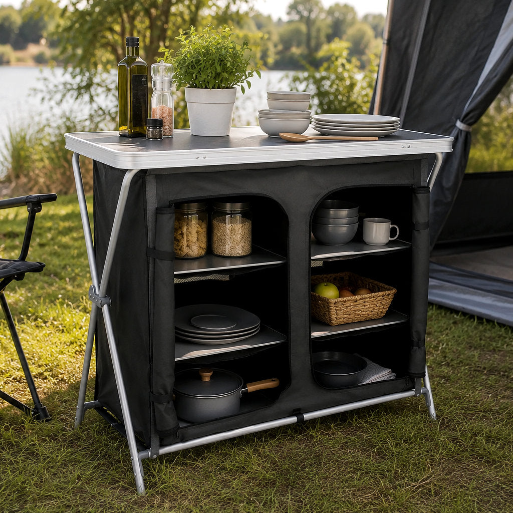 Armoire de camping, 110 cm x 47 cm x 90 cm, pliable