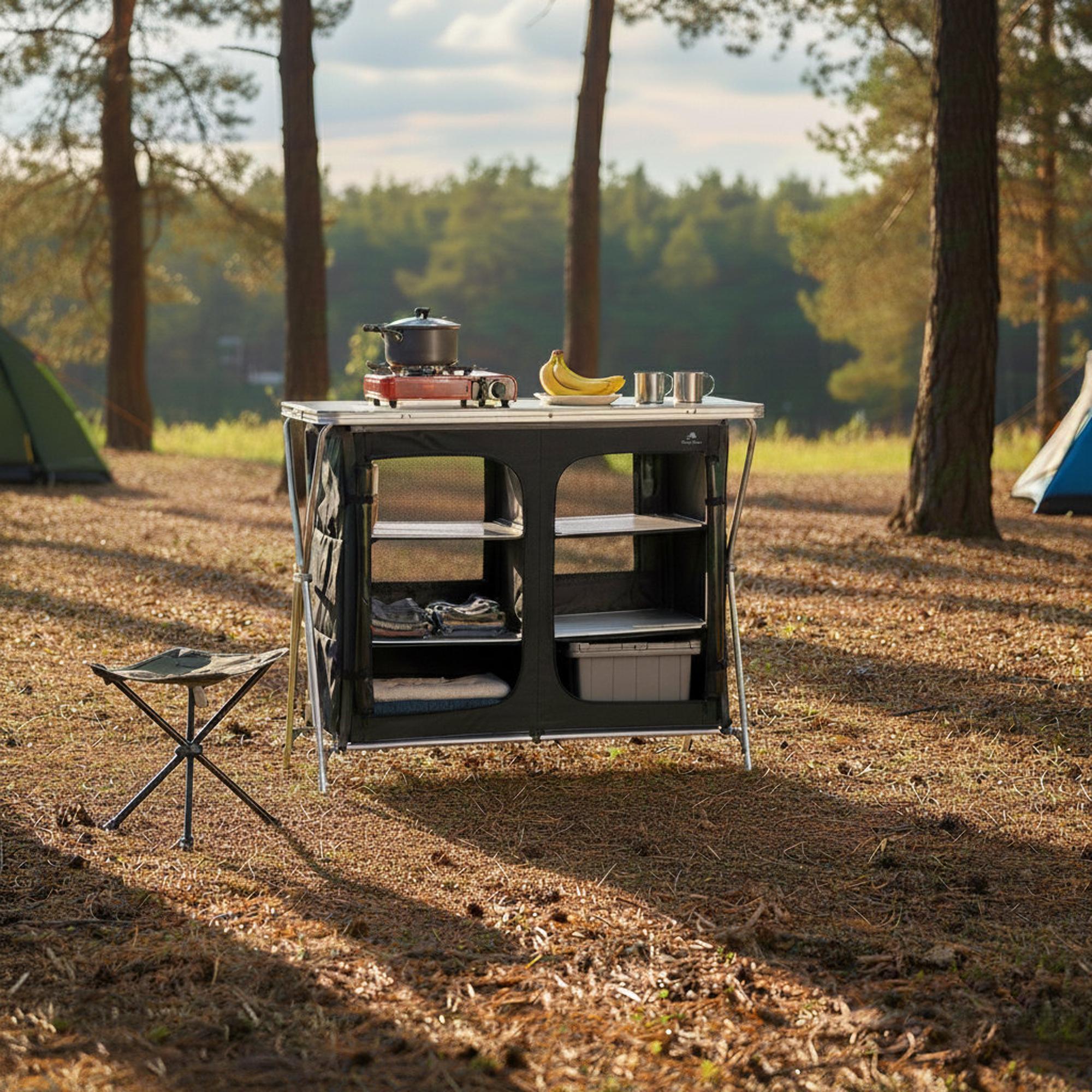 Armoire de camping, 110 cm x 47 cm x 90 cm, pliable