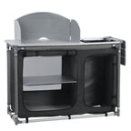 Armoire de camping, 117 cm x 50 cm x 109,5 cm, pliable, avec pare-éclaboussures et évier.