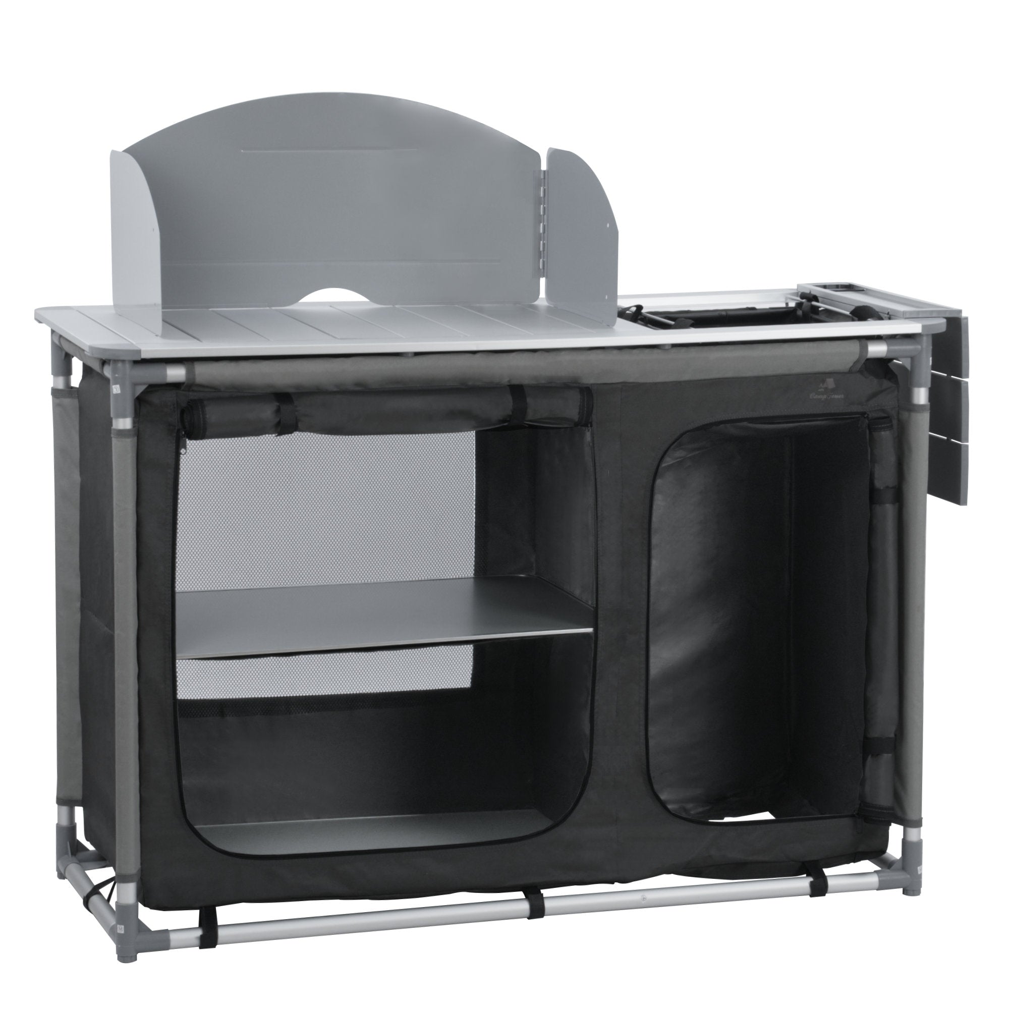 Armoire de camping, 117 cm x 50 cm x 109,5 cm, pliable, avec pare-éclaboussures et évier.