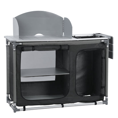 Campingschrank, 117 cm x 50 cm x 109,5 cm, faltbar, inkl. Spritzschutz – CS-Trading