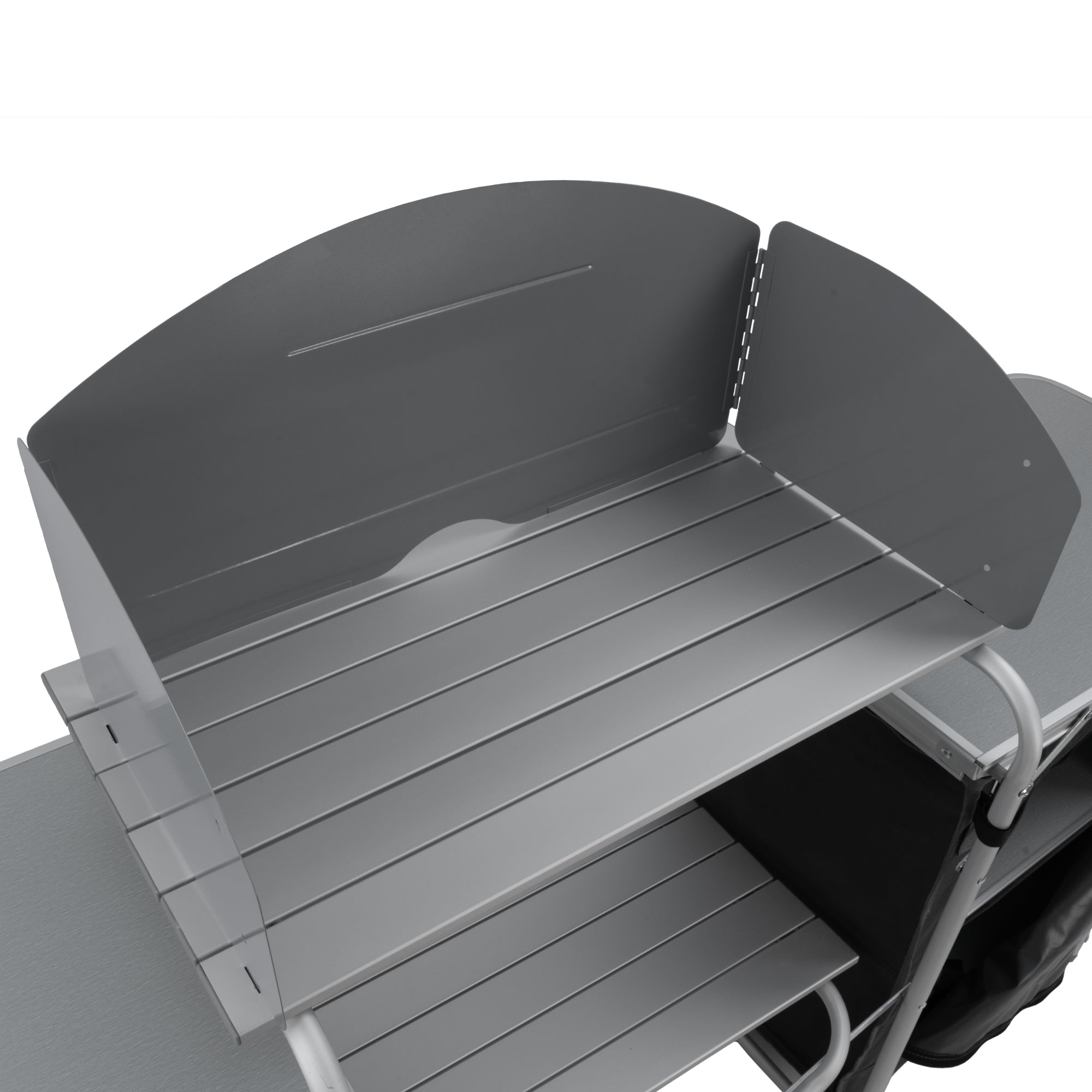 Armoire de camping, 170,5 x 46 x 109,5 cm, pliable, comprenant un pare-éclaboussures, des étagères et des compartiments de rangement